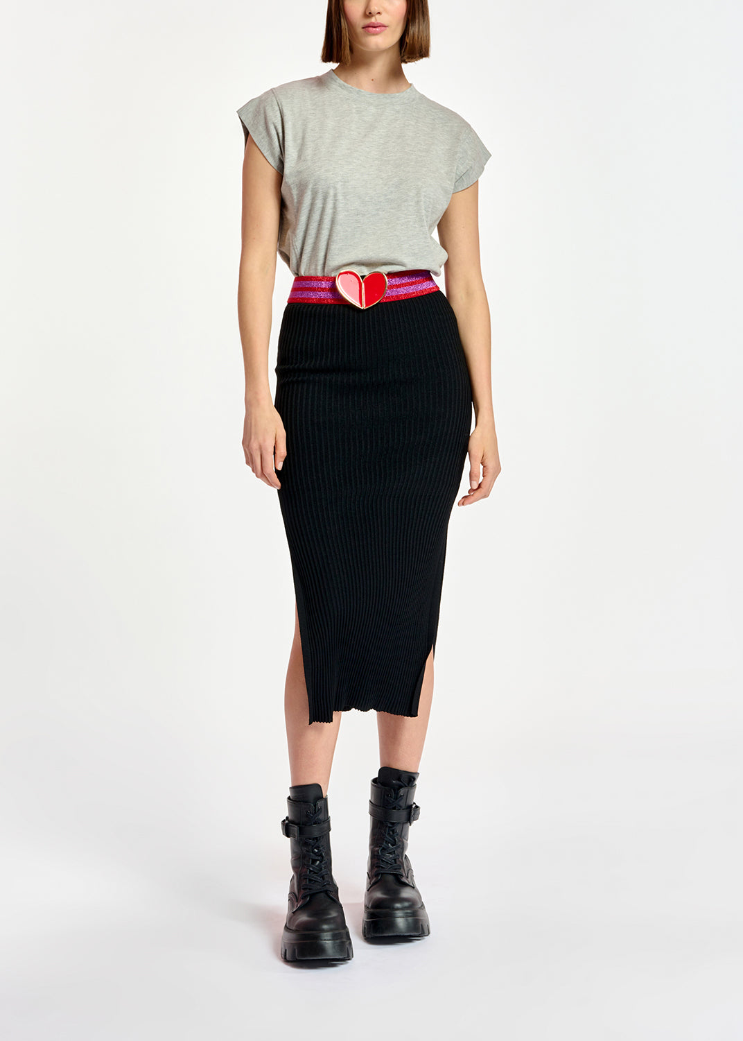 Grey cap-sleeve T-shirt RE—SSENTIEL | Essentiel second hand