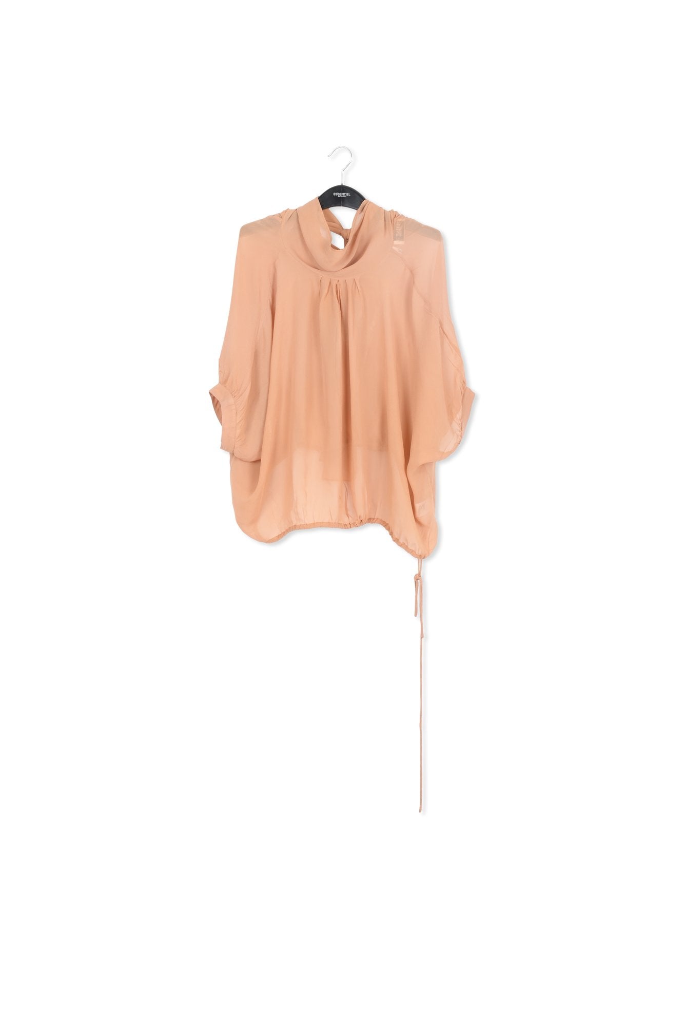 Tan voluminous sheer top RE—SSENTIEL | Essentiel second hand