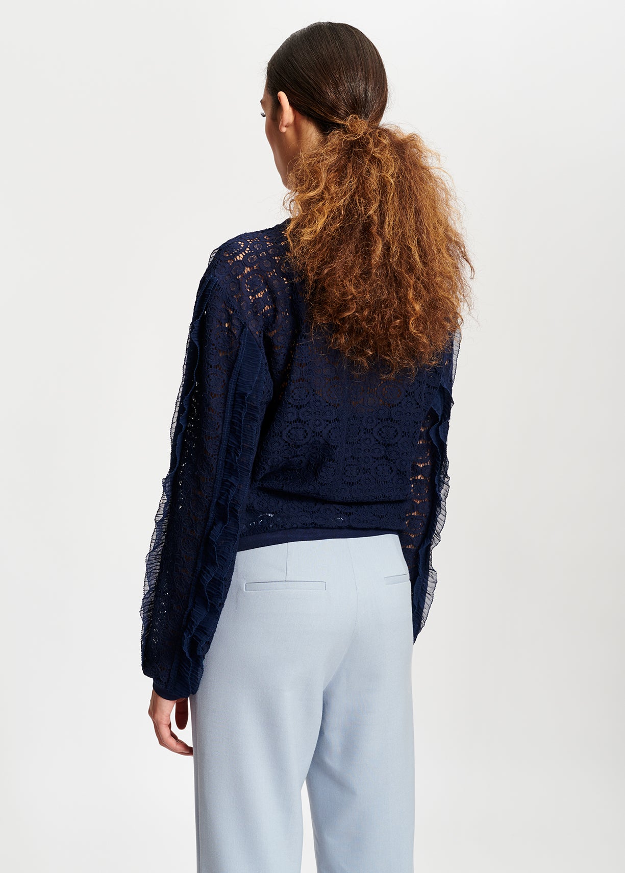 Light blue classic trousers RE—SSENTIEL | Essentiel second hand