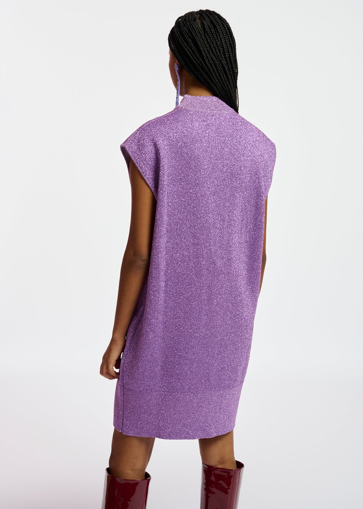 Purple lurex knitted dress RE—SSENTIEL | Essentiel second hand