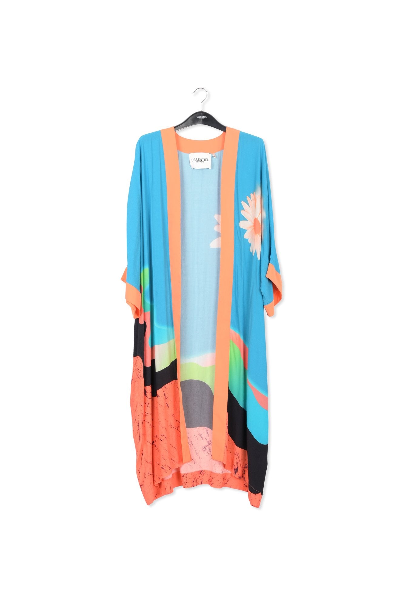 Blue kimono with graphic print RE—SSENTIEL | Essentiel second hand