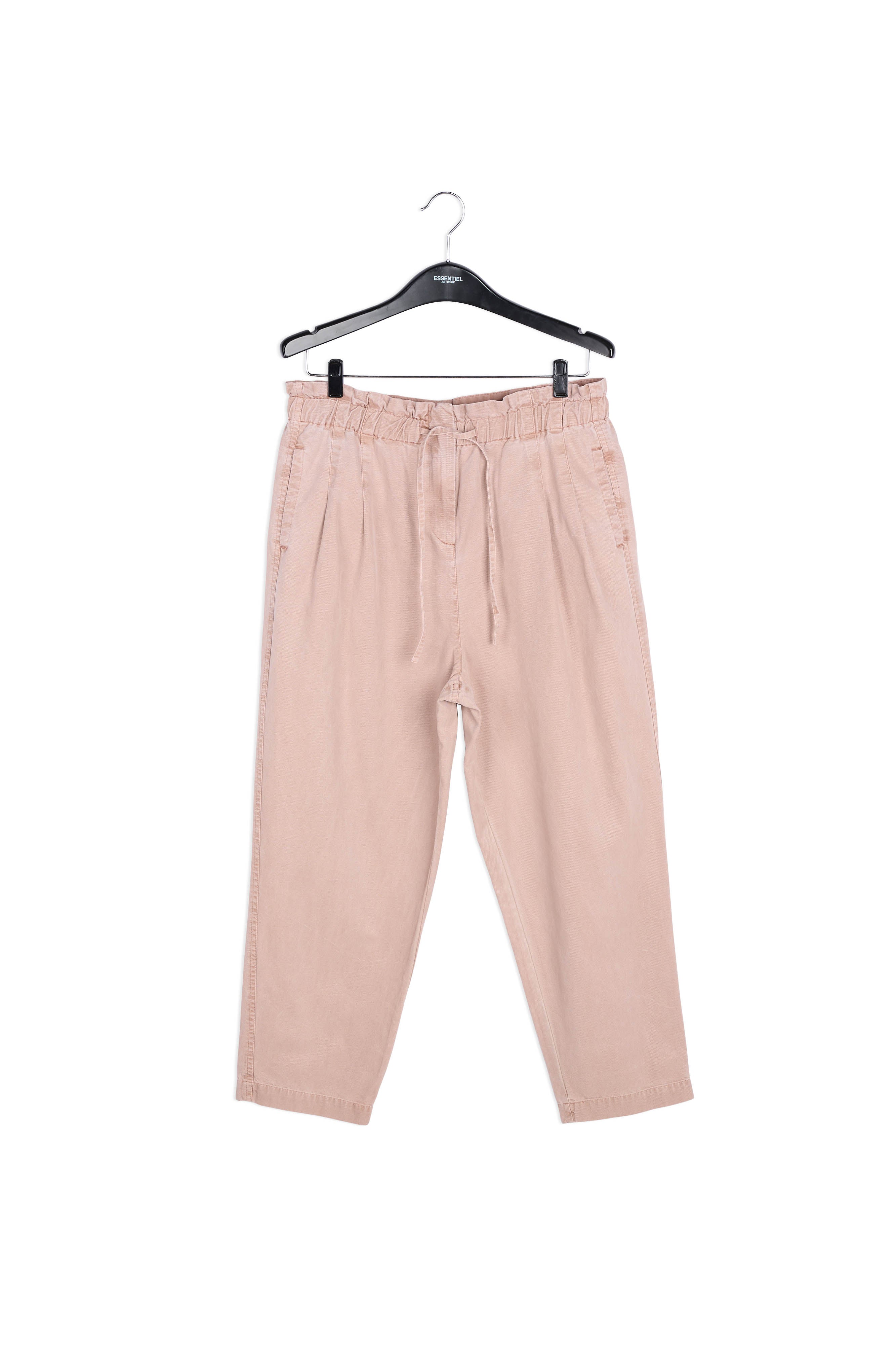 Beige katoenen broek met toelopende pijpen RE—SSENTIEL | Essentiel second hand