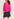 Pull maille côtelée rose aux manchettes rayées fluo Faume - seconde main