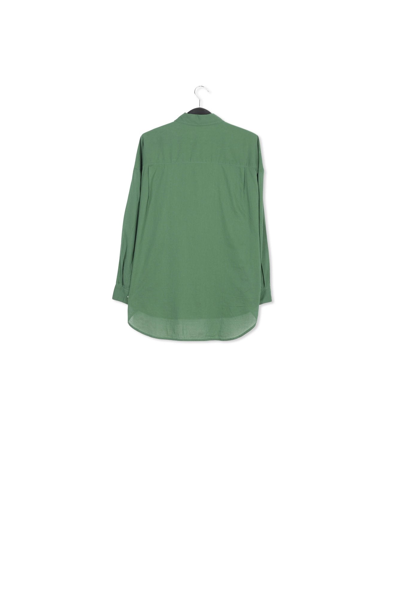 Dark green oversized cotton-voile shirt RE—SSENTIEL | Essentiel second hand