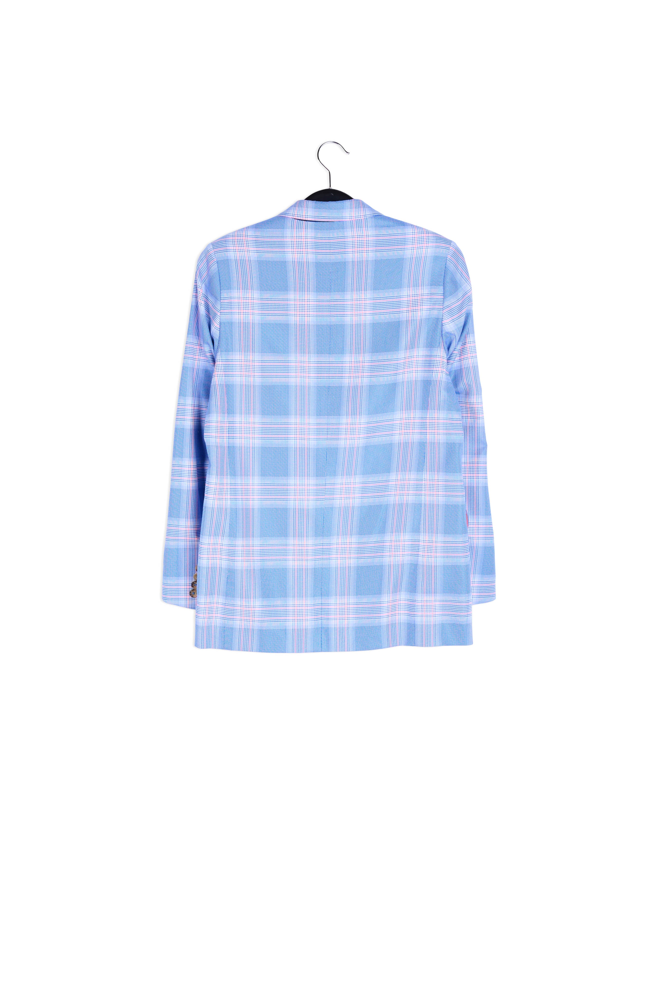 Blue plaid double-breasted blazer RE—SSENTIEL | Essentiel second hand