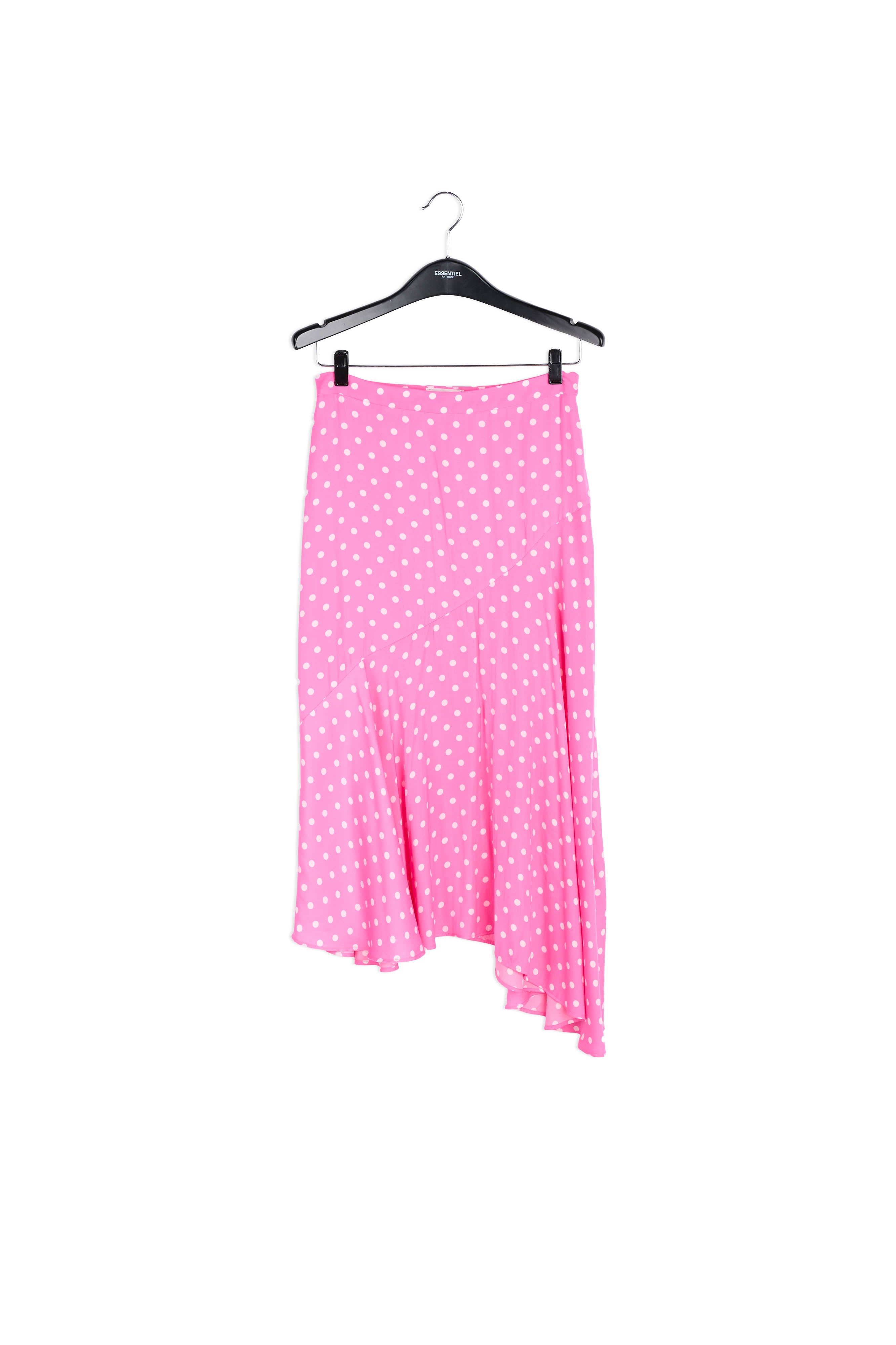 Jupe midi rose fluo à pois RE—SSENTIEL | Essentiel second hand