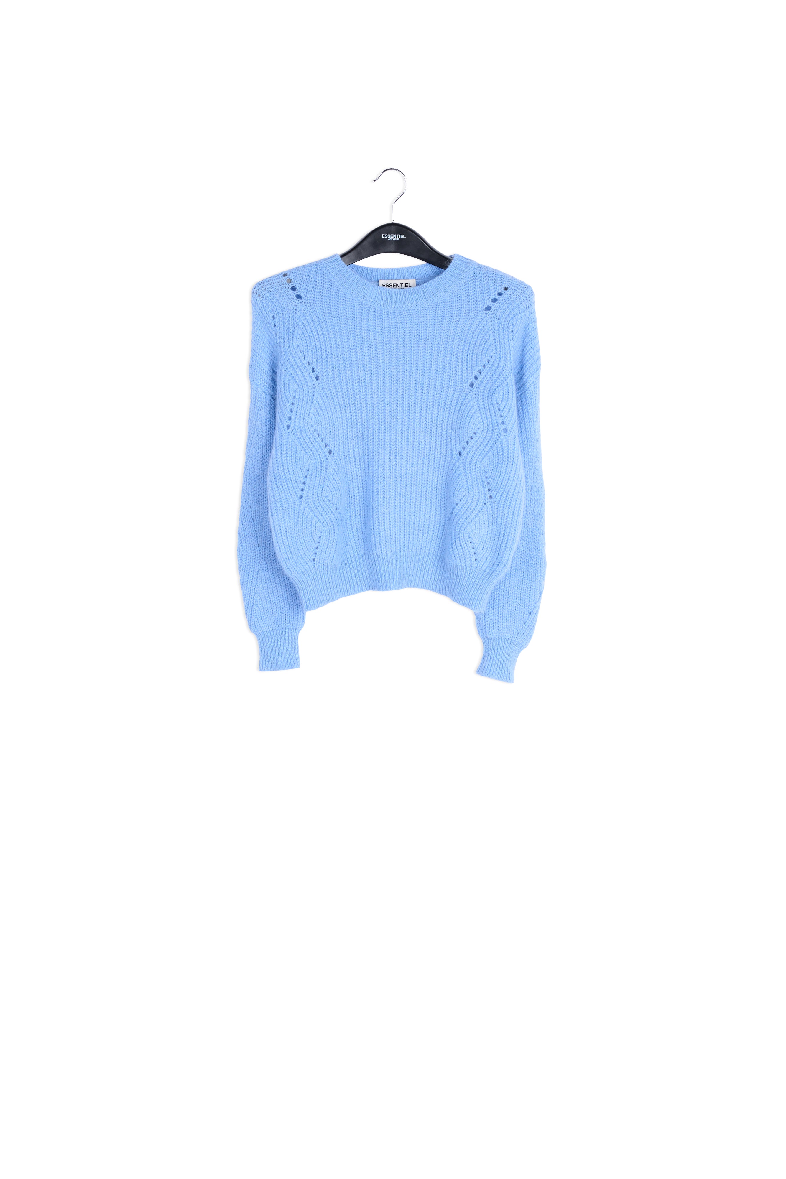 Light blue ribbed mohair-blend sweater RE—SSENTIEL | Essentiel second hand