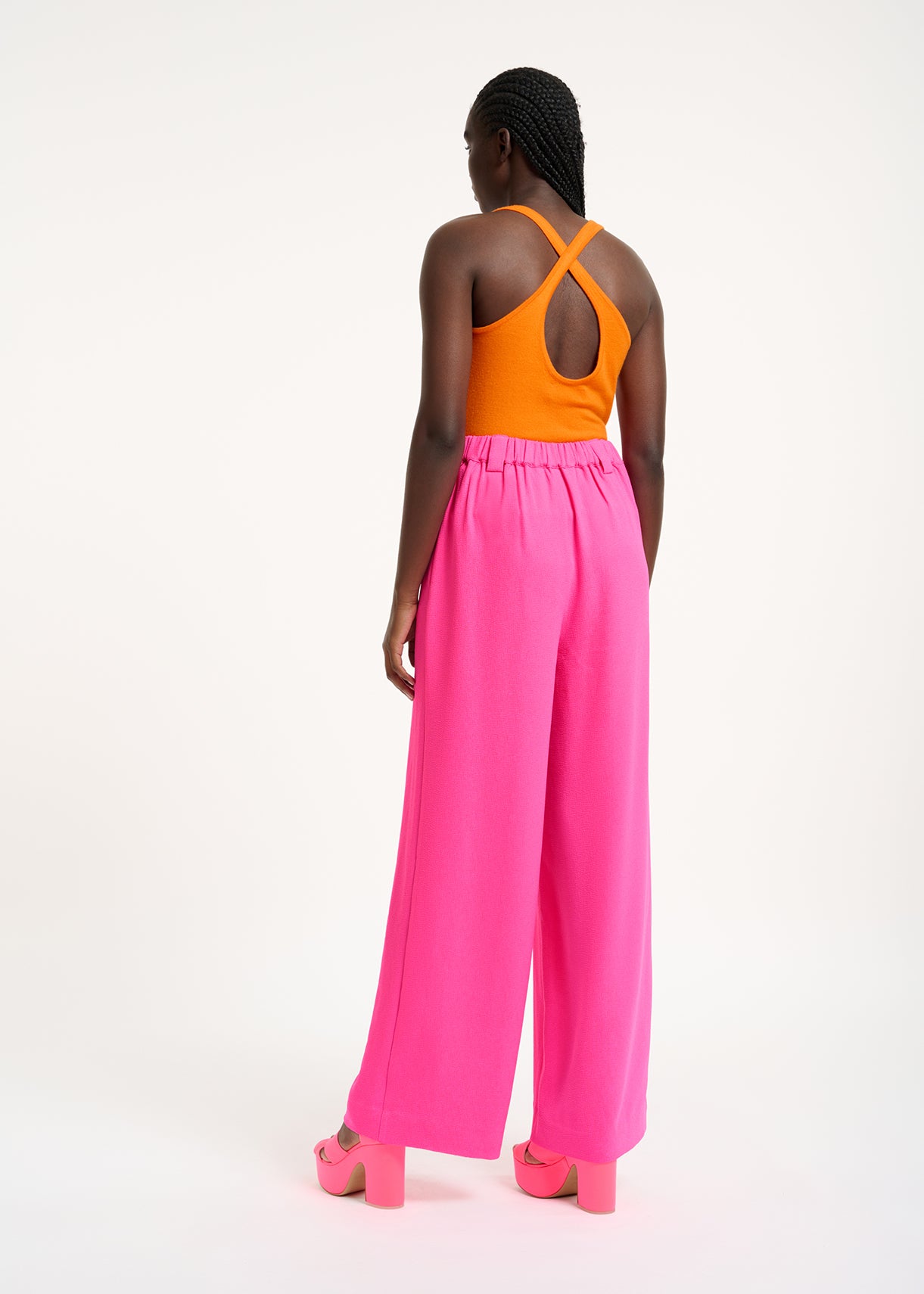 Fuchsia wide-leg pants RE—SSENTIEL | Essentiel second hand