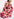 Off-white, red and pink abstract print midi-length dress Faume - seconde main