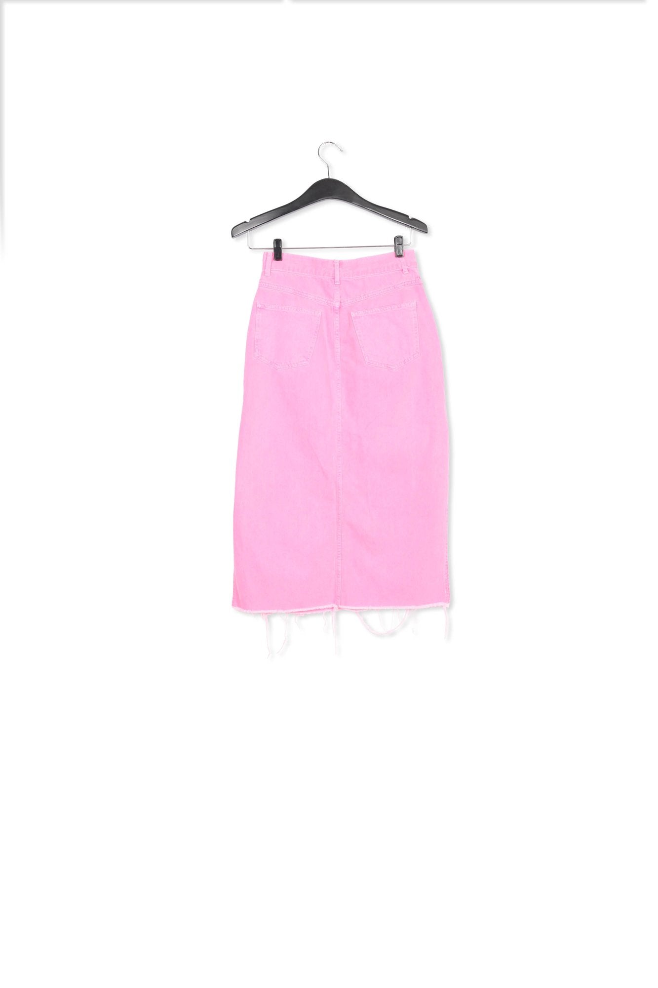 Neon pink denim pencil skirt RE—SSENTIEL | Essentiel second hand