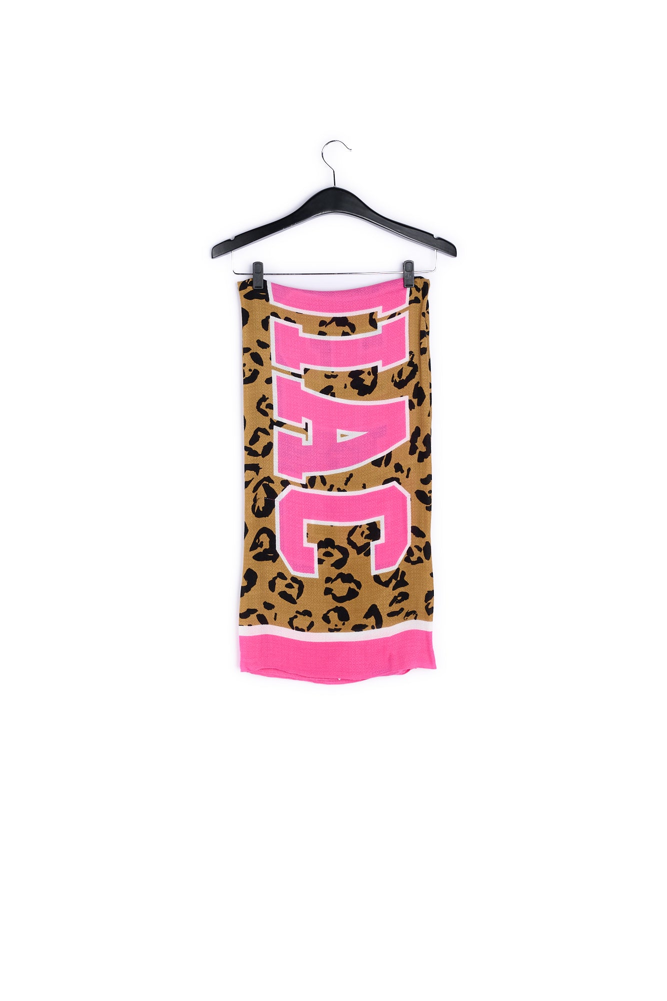 Large pink and leopard print scarf RE—SSENTIEL | Essentiel second hand