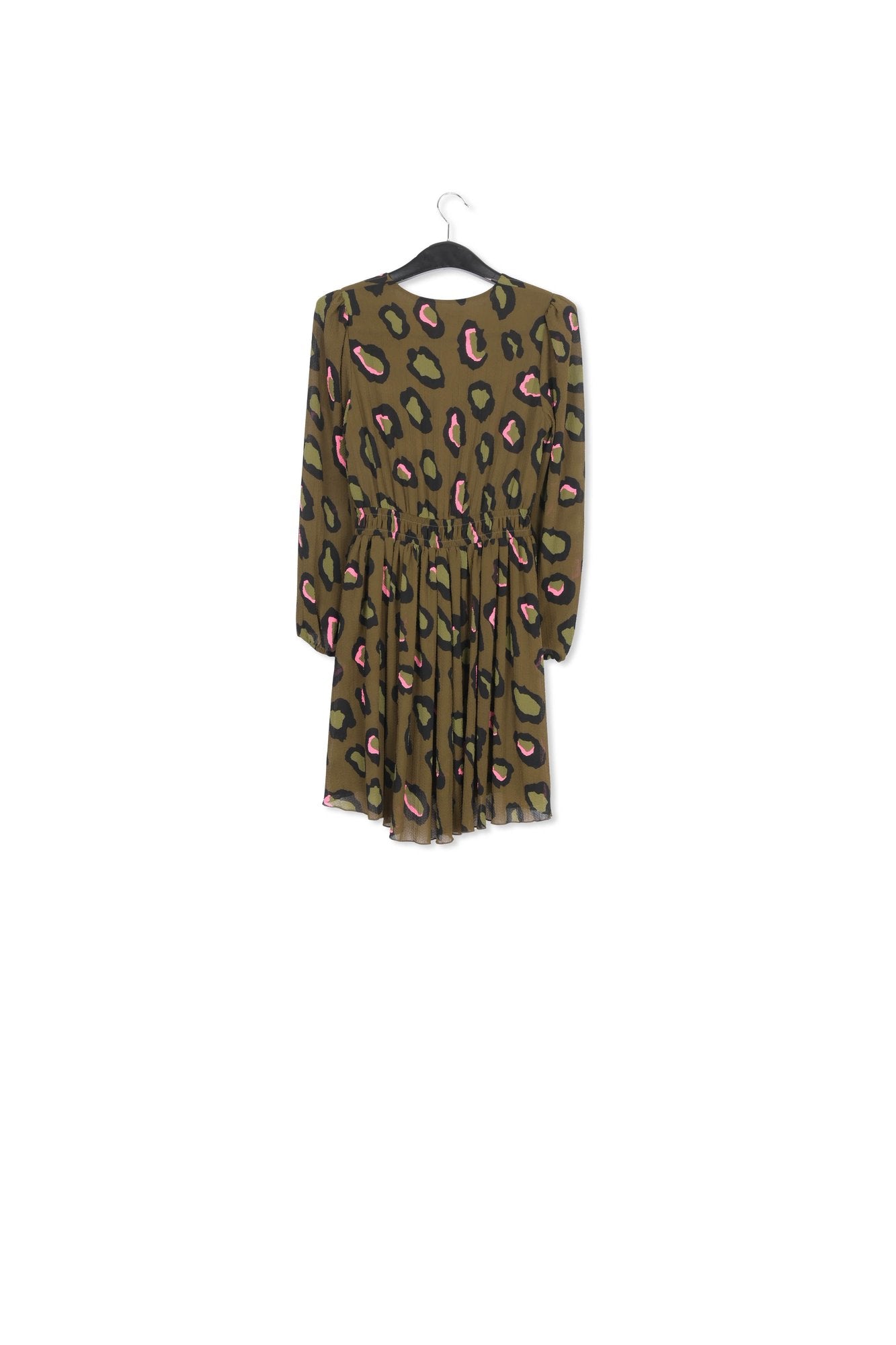 Khaki leopard-print mini dress RE—SSENTIEL | Essentiel second hand