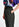 Zwart en witte broek met hoge taille Faume - seconde main