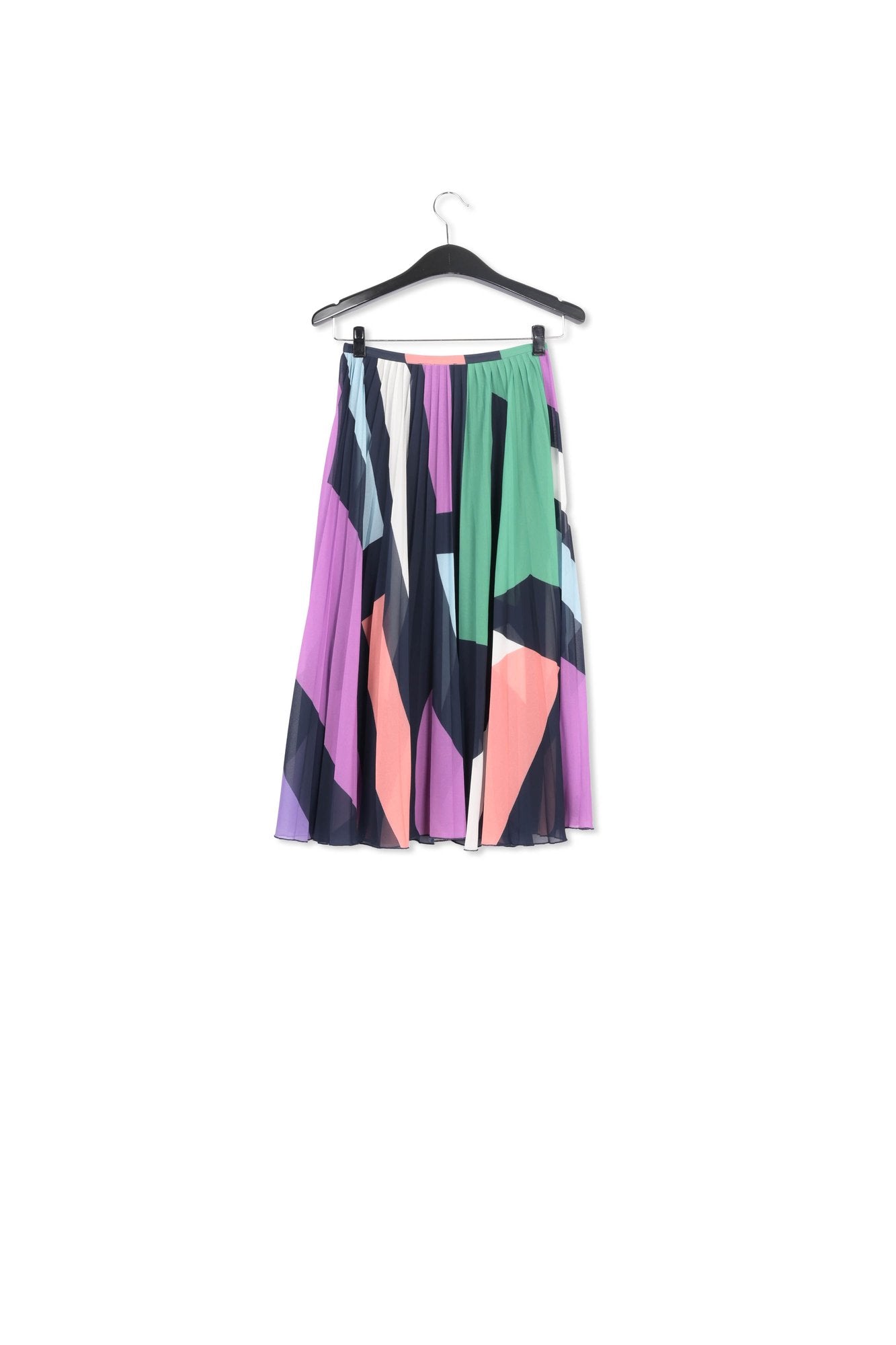 Jupe midi plissée à imprimé graphique bleu RE—SSENTIEL | Essentiel second hand