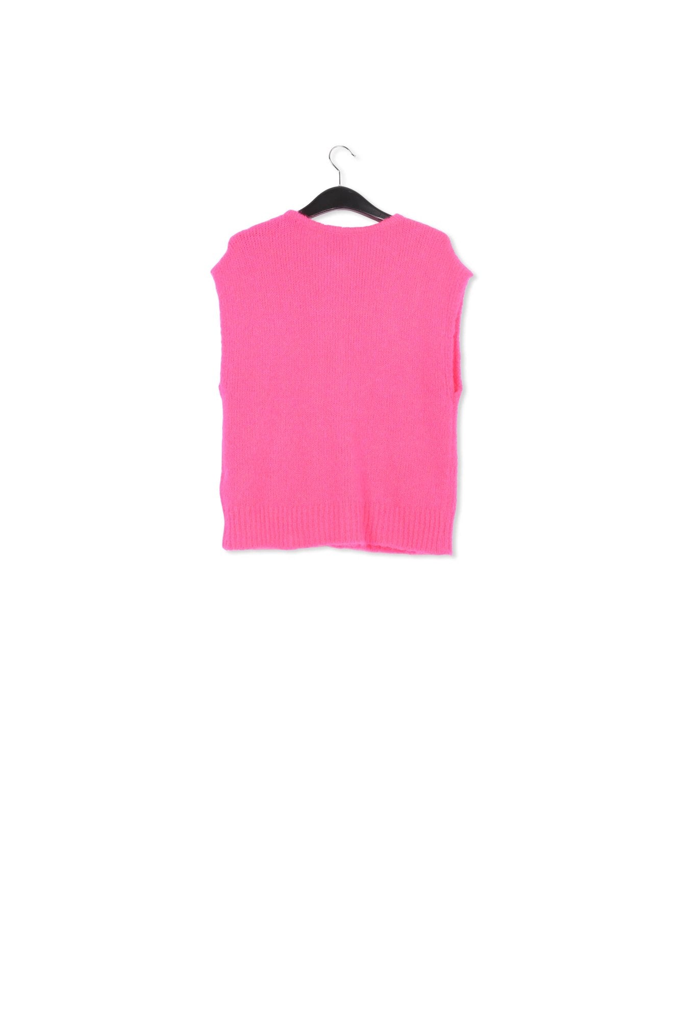 Neon pink sleeveless mohair-blend cardigan RE—SSENTIEL | Essentiel second hand