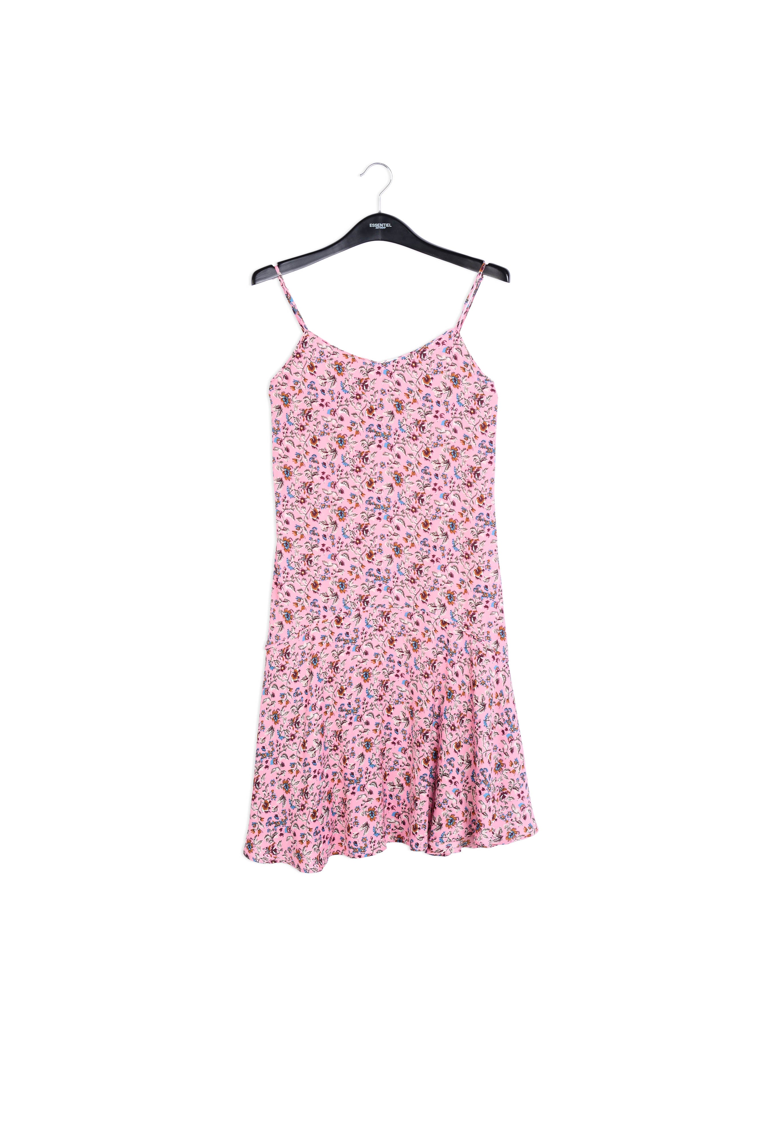 Pink midi dress with flower print RE—SSENTIEL | Essentiel second hand
