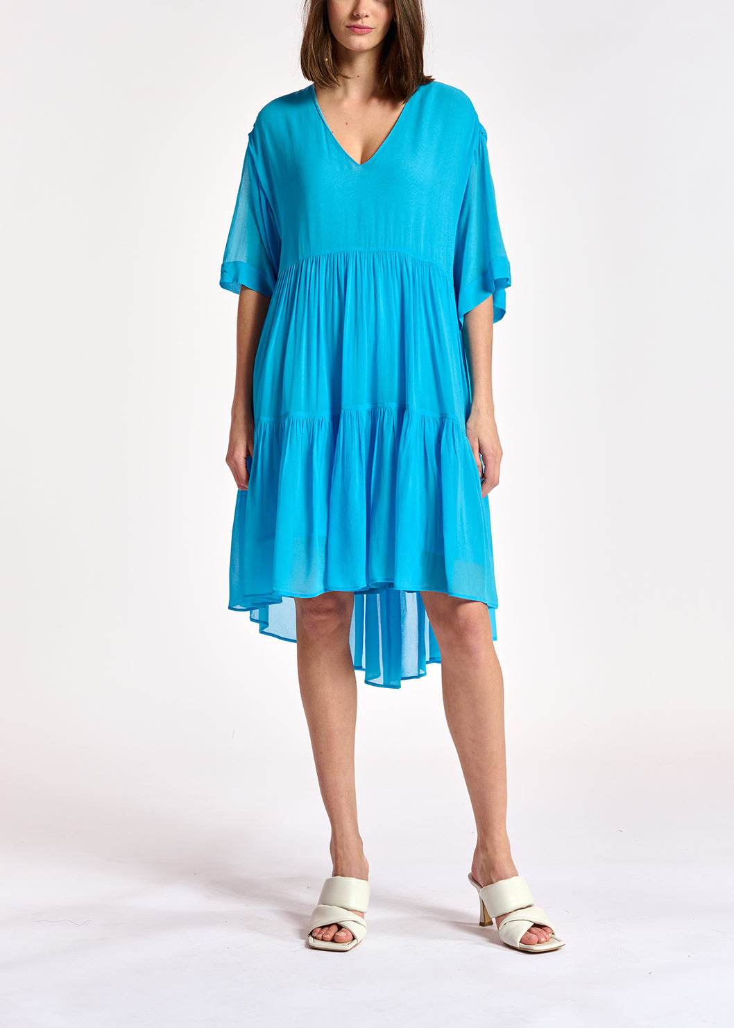 Mini robe bleue à volants RE—SSENTIEL | Essentiel second hand