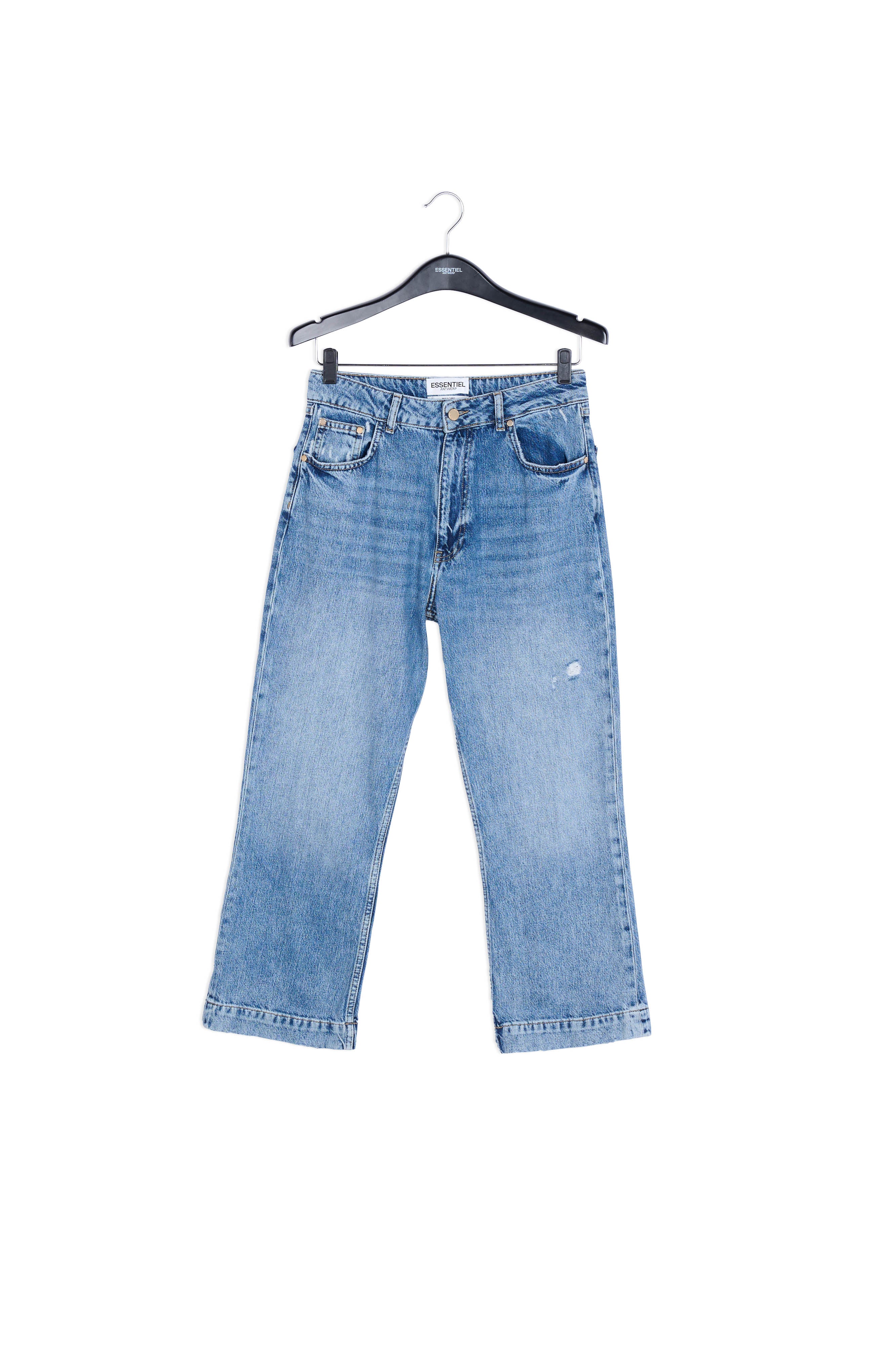 Blue cropped high-rise flared jeans RE—SSENTIEL | Essentiel second hand