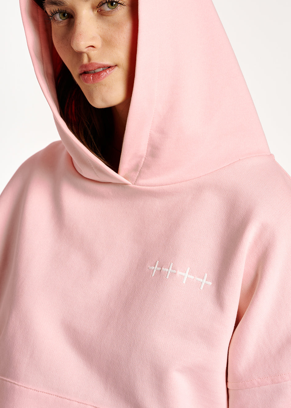 Light pink organic cotton-jersey hoodie RE—SSENTIEL | Essentiel second hand