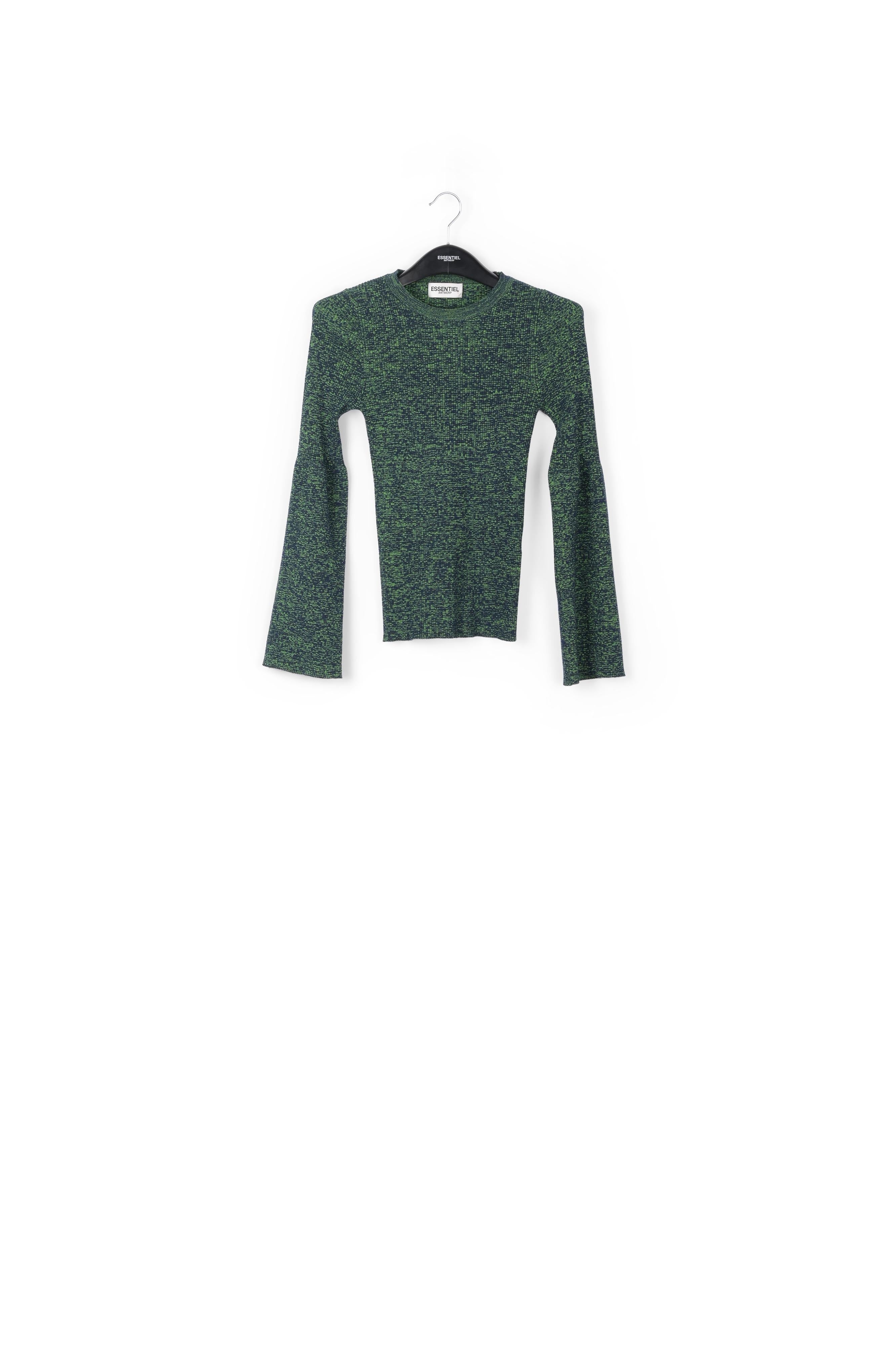 Pull en tricot mêlé bleu foncé et vert RE—SSENTIEL | Essentiel second hand