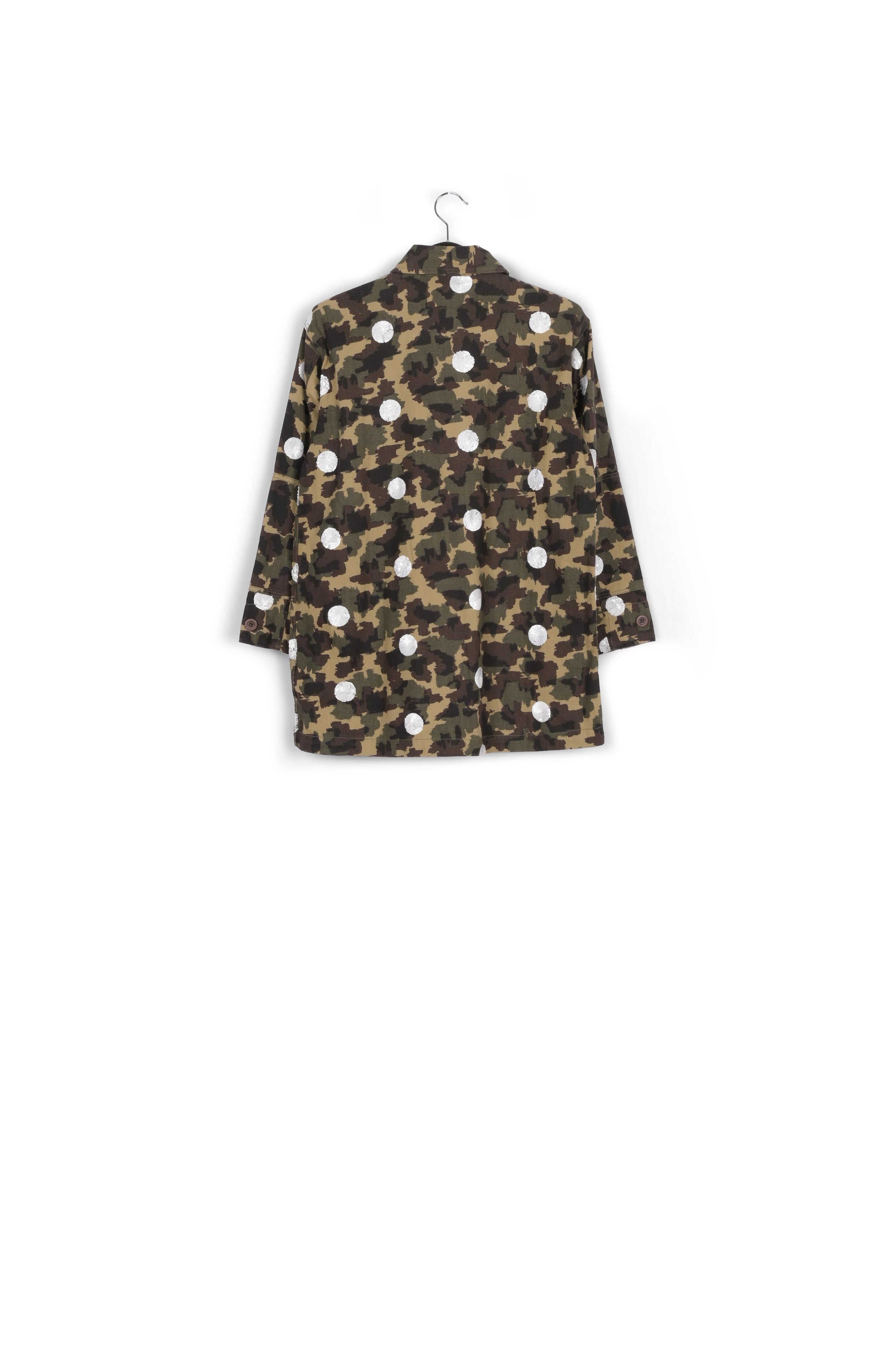 Veste camouflage en coton à pois blancs pailletés RE—SSENTIEL | Essentiel second hand