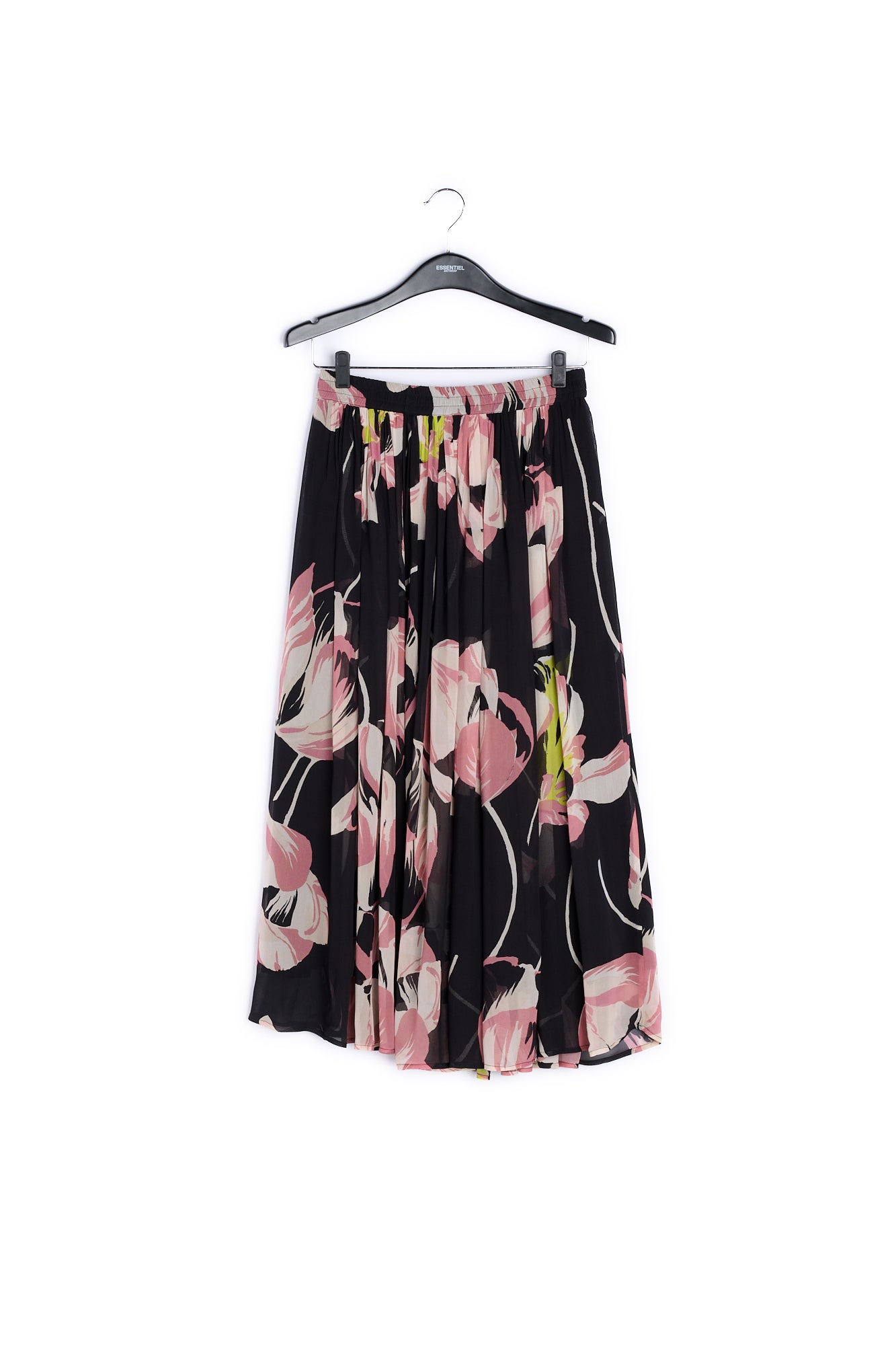 Black floral-print maxi skirt RE—SSENTIEL | Essentiel second hand
