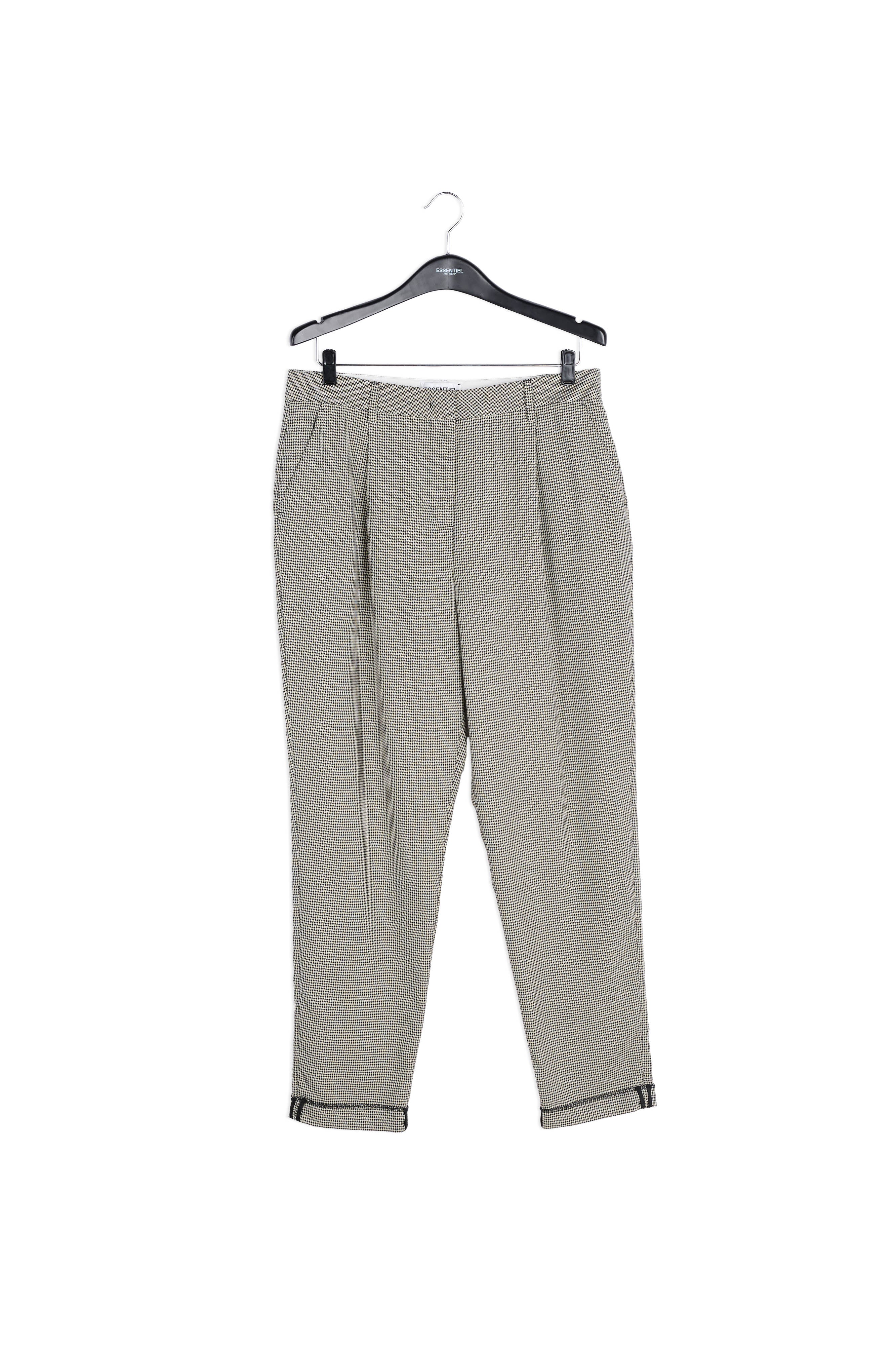 Pantalon pied-de-poule ample à taille haute RE—SSENTIEL | Essentiel second hand