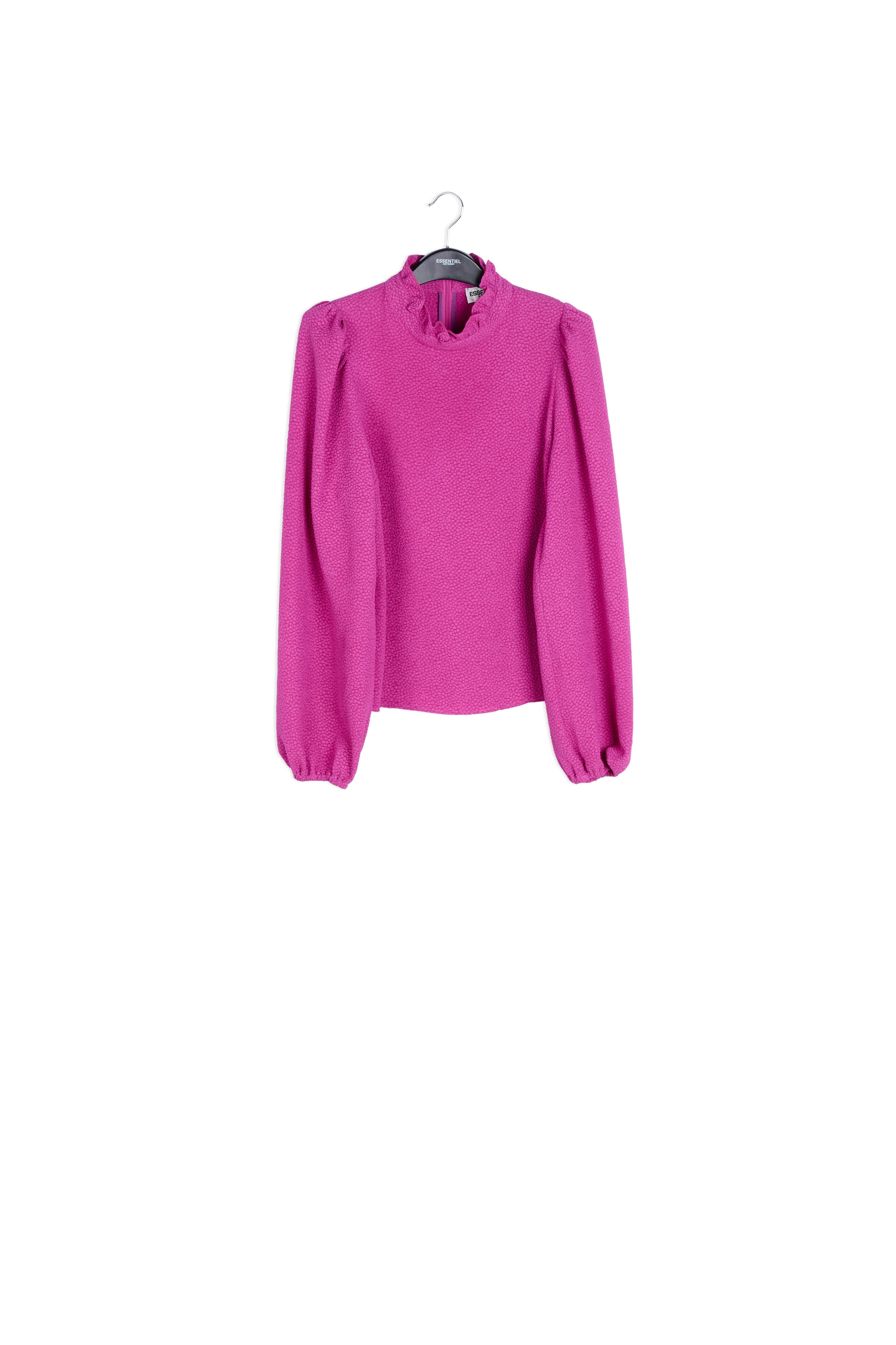 Top fleuri noir et doré à col ruché RE—SSENTIEL | Essentiel second hand