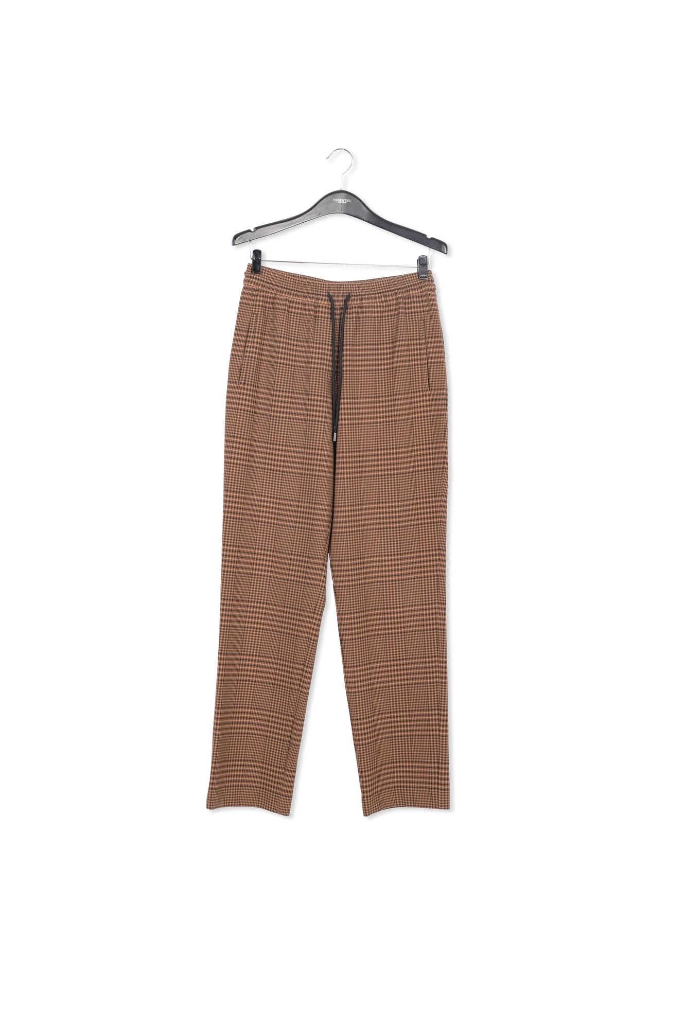 Brown checked tapered-leg pants RE—SSENTIEL | Essentiel second hand
