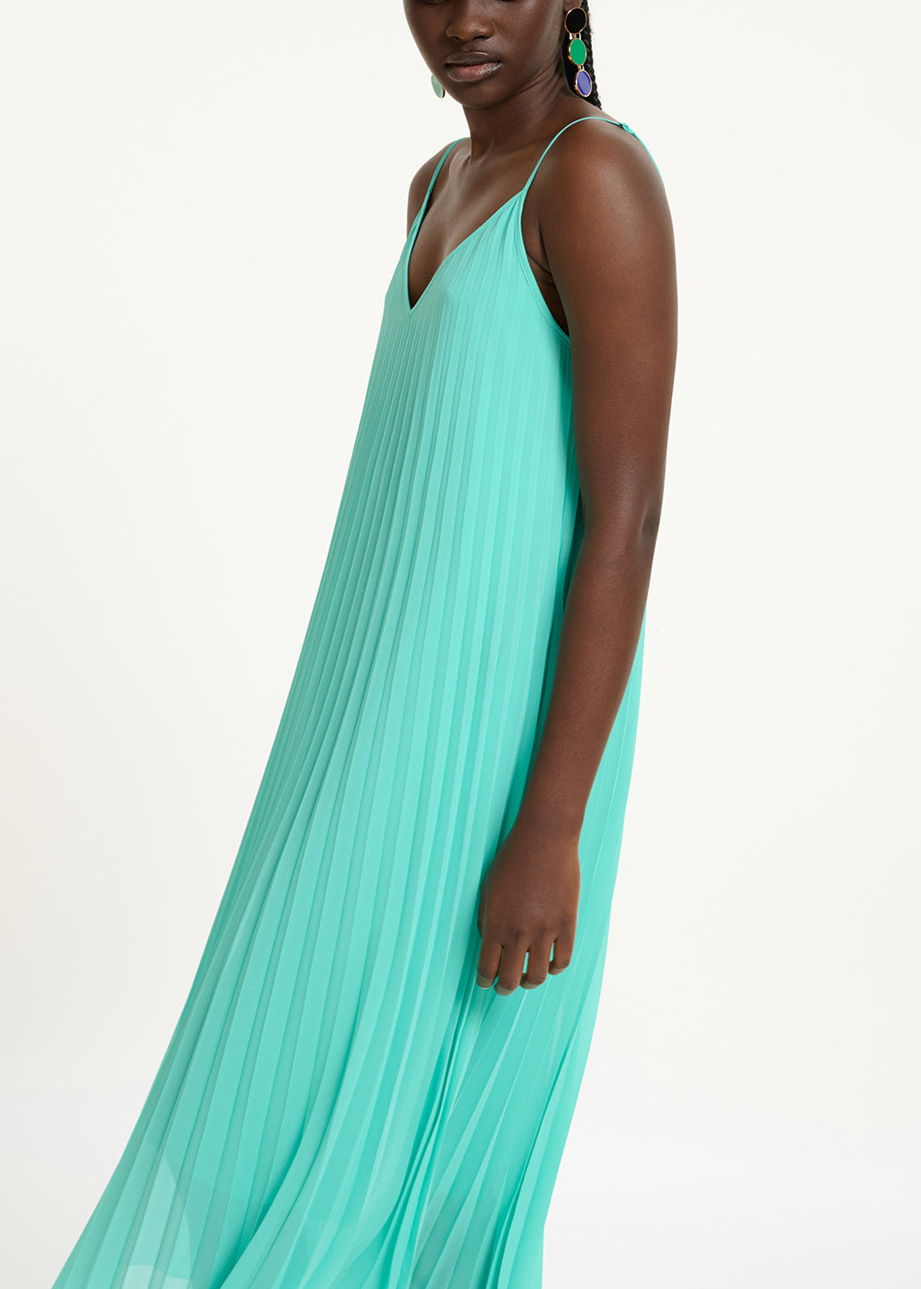 Robe caraco plissée turquoise RE—SSENTIEL | Essentiel second hand