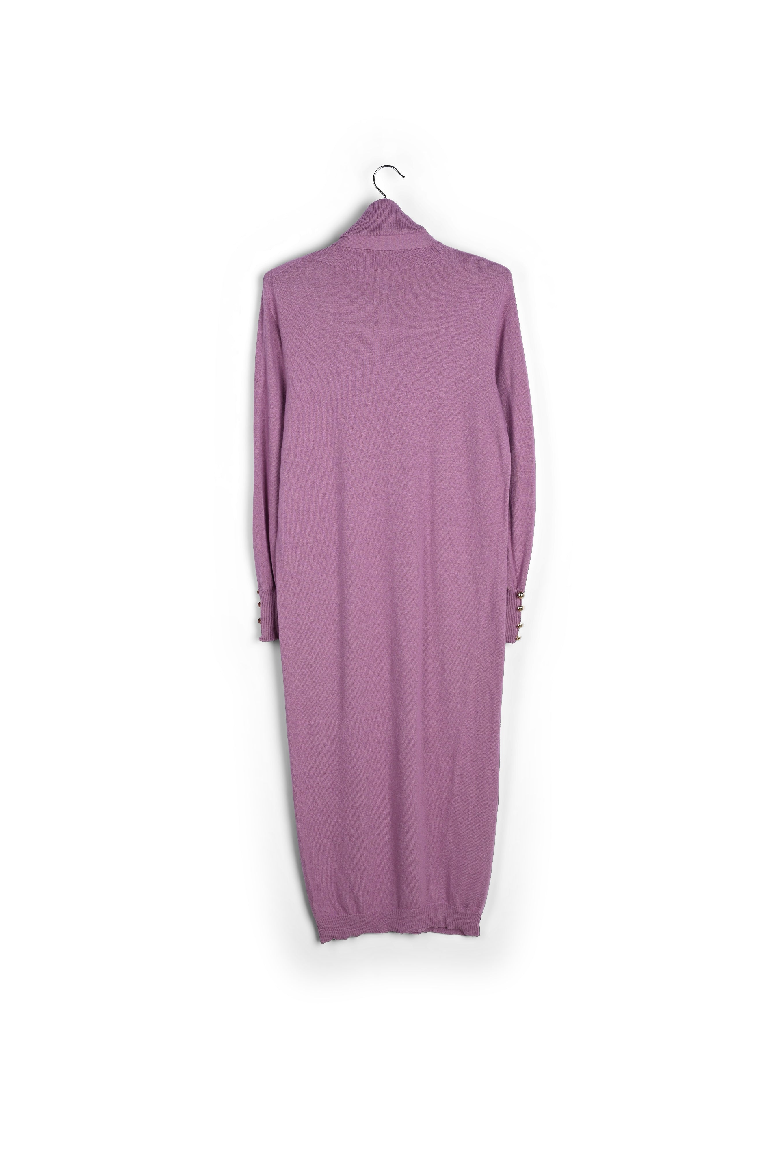 Donkerlila gebreide jurk met rolkraag RE—SSENTIEL | Essentiel second hand