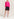 Pull maille côtelée rose aux manchettes rayées fluo Faume - seconde main