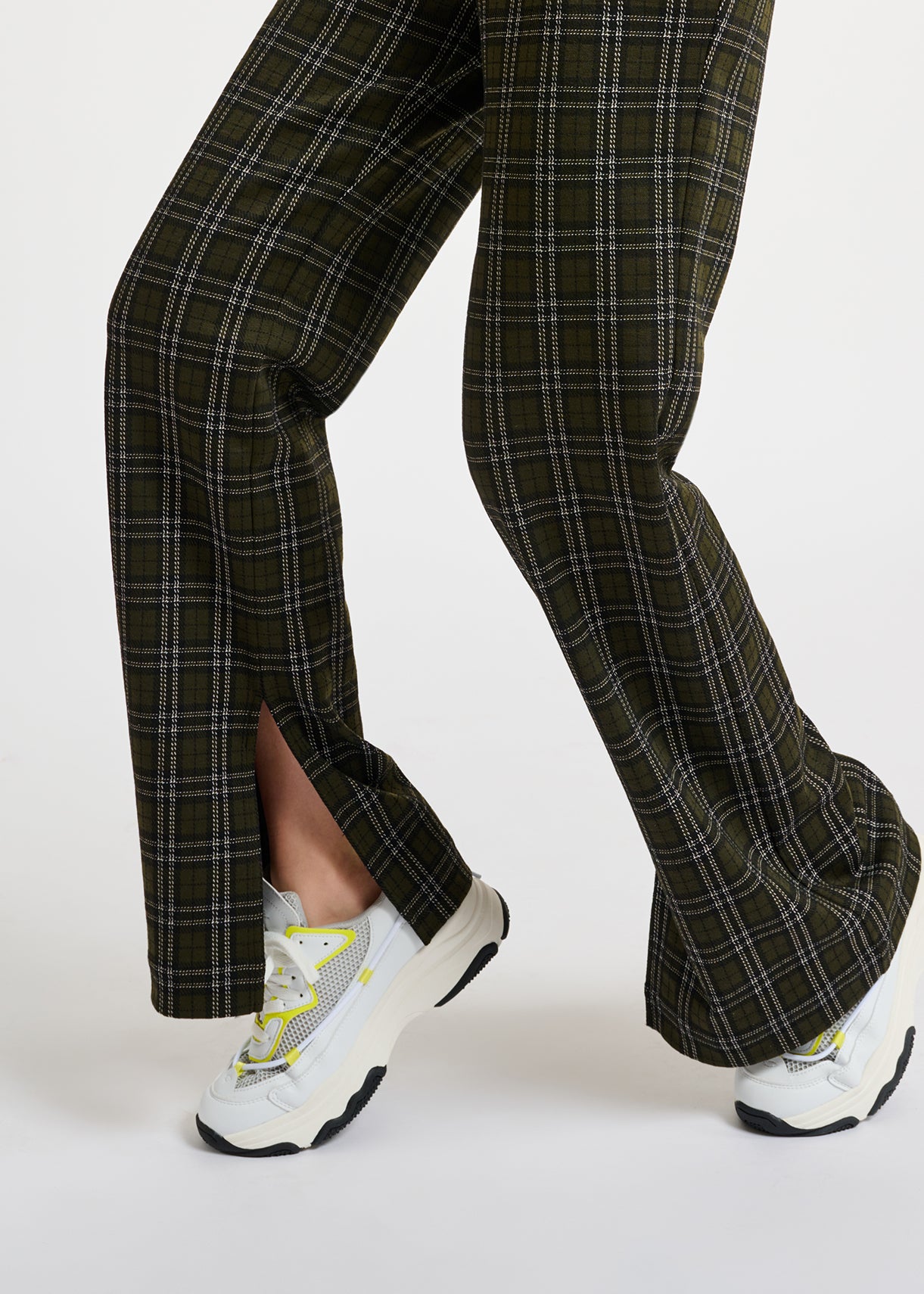 Khaki checked tailored pants RE—SSENTIEL | Essentiel second hand