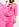 Neon pink long-sleeved v-neck maxi dress Faume - seconde main