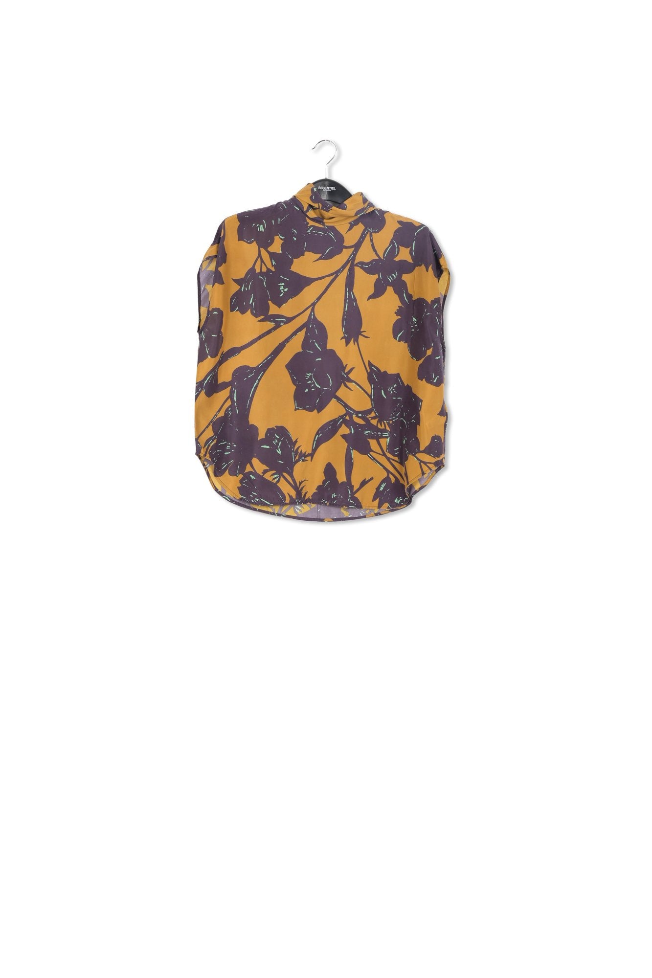 Top en soie bronze à imprimé fleuri RE—SSENTIEL | Essentiel second hand