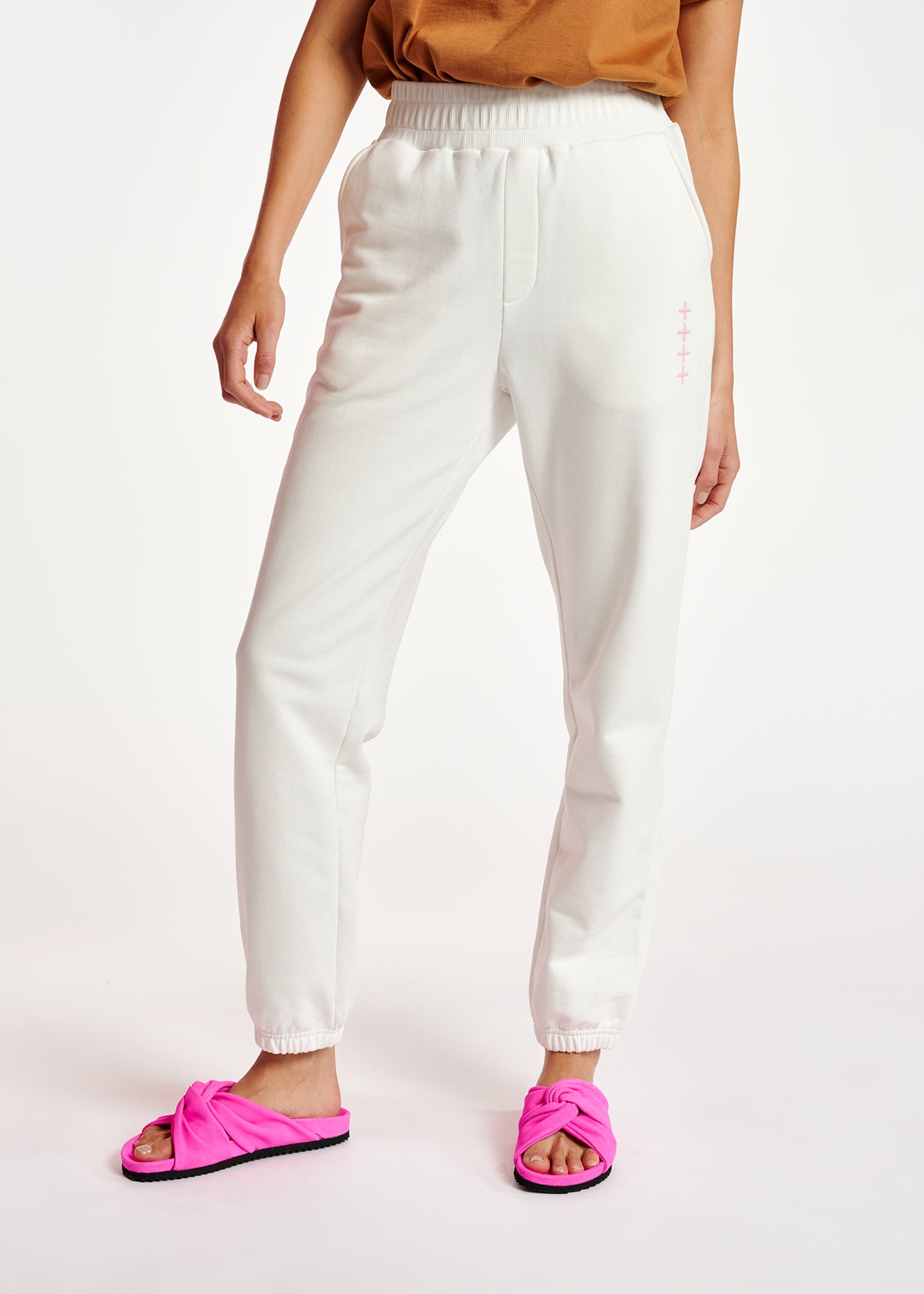 Off-white organic cotton-jersey sweatpants RE—SSENTIEL | Essentiel second hand