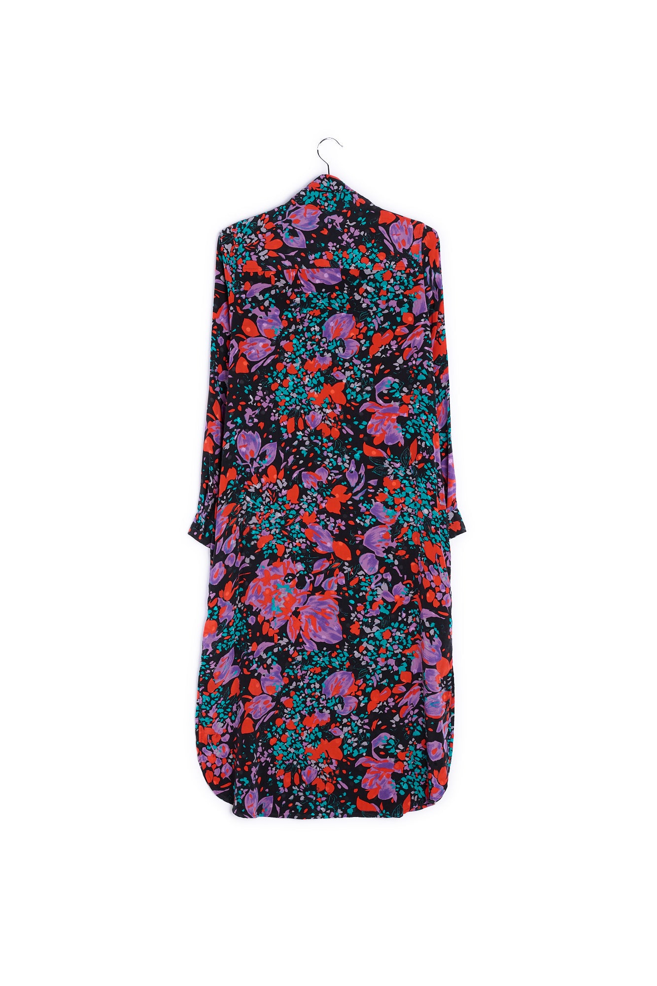 Black silk jacquard shirt dress RE—SSENTIEL | Essentiel second hand