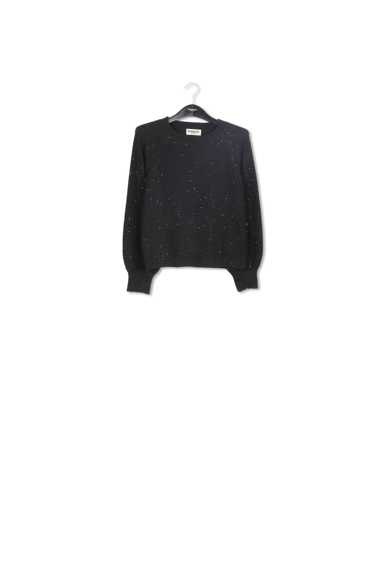 Black oversized sequined sweater RE—SSENTIEL | Essentiel second hand