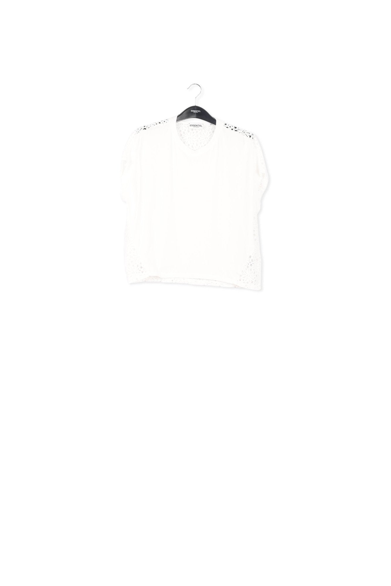 Off-white T-shirt with lace back panel RE—SSENTIEL | Essentiel second hand