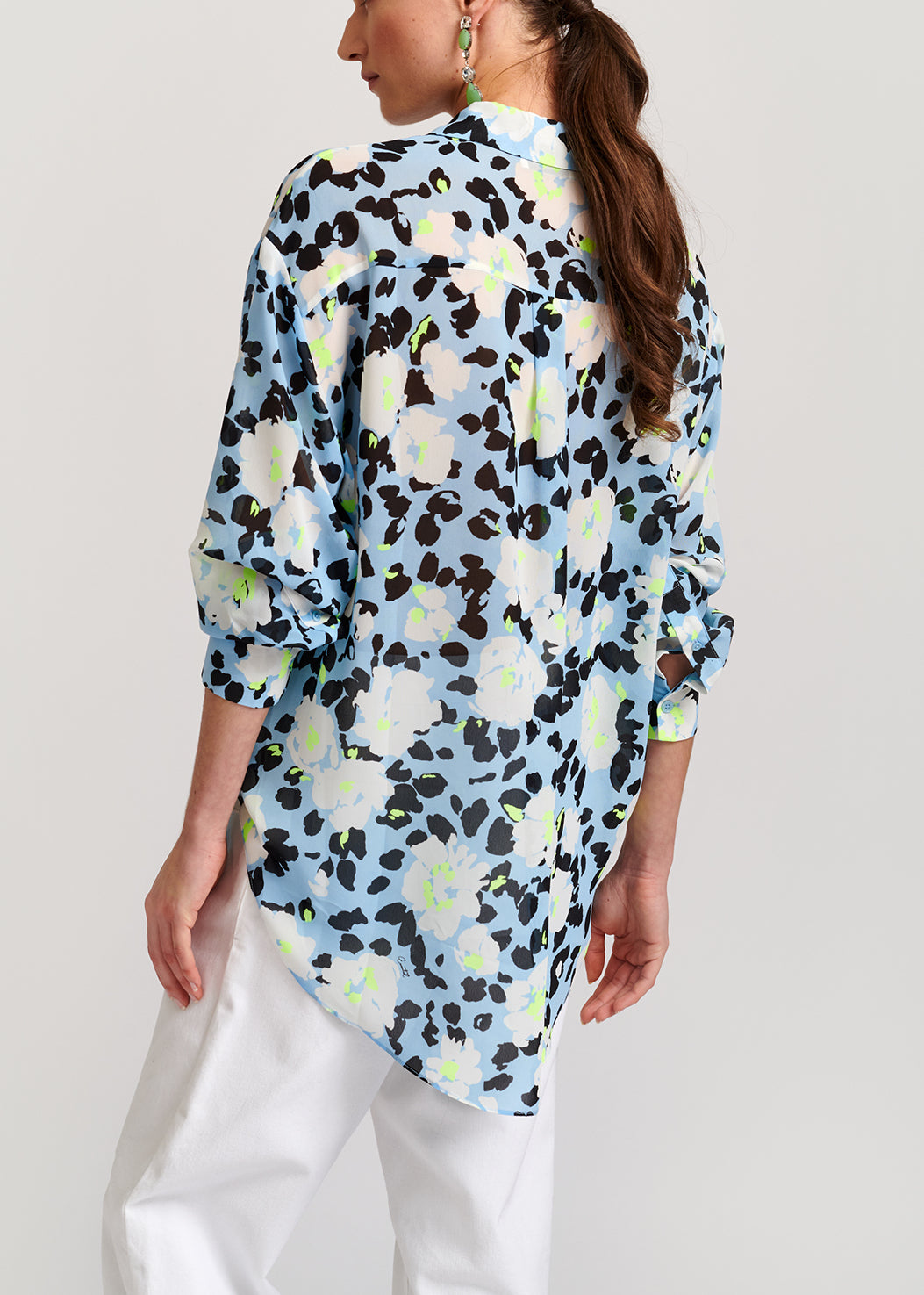 Light blue floral-print shirt RE—SSENTIEL | Essentiel second hand