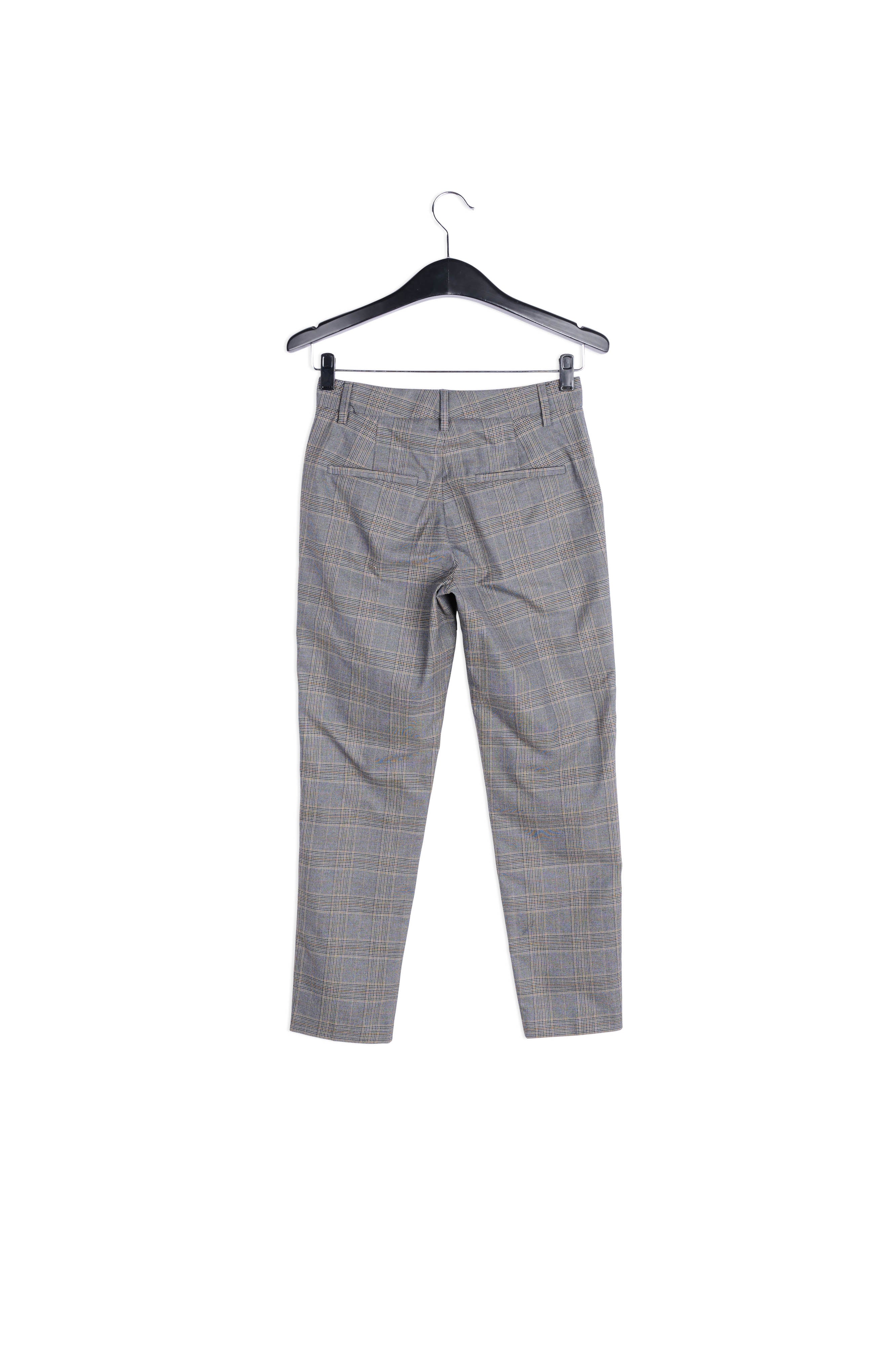 Pantalon gris 7/8me fuselé à carreaux RE—SSENTIEL | Essentiel second hand