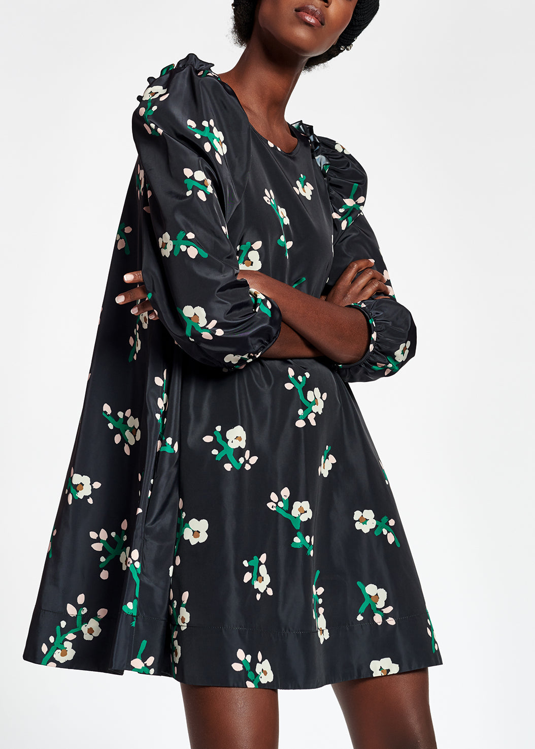 Black taffeta mini dress RE—SSENTIEL | Essentiel second hand