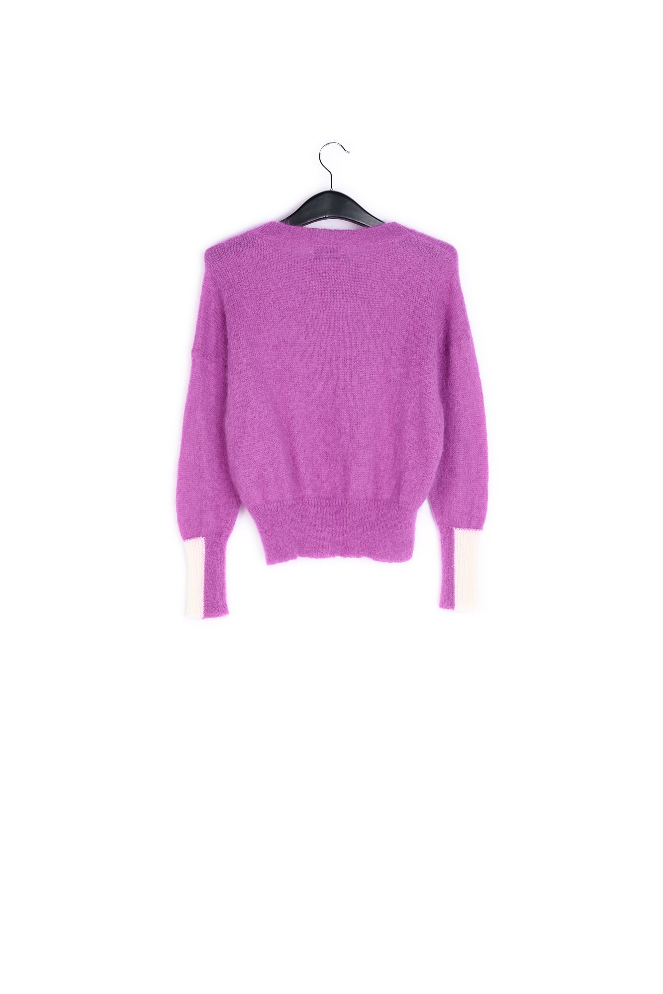 Purple light knit sweater with contrasting cuffs RE—SSENTIEL | Essentiel second hand