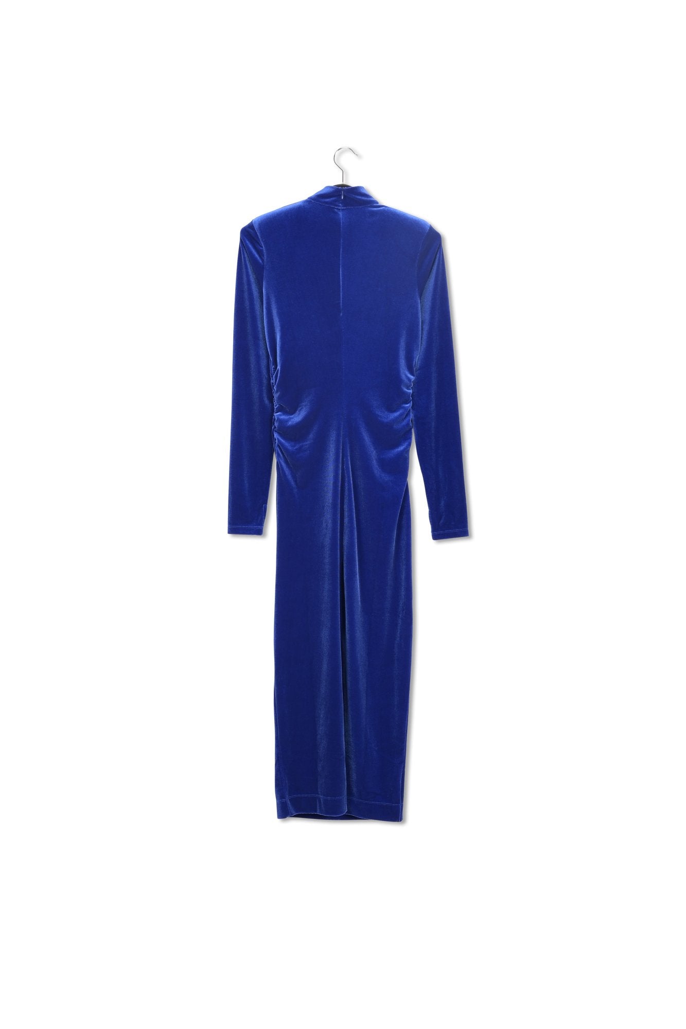 Blue stretch-velvet midi-length dress RE—SSENTIEL | Essentiel second hand