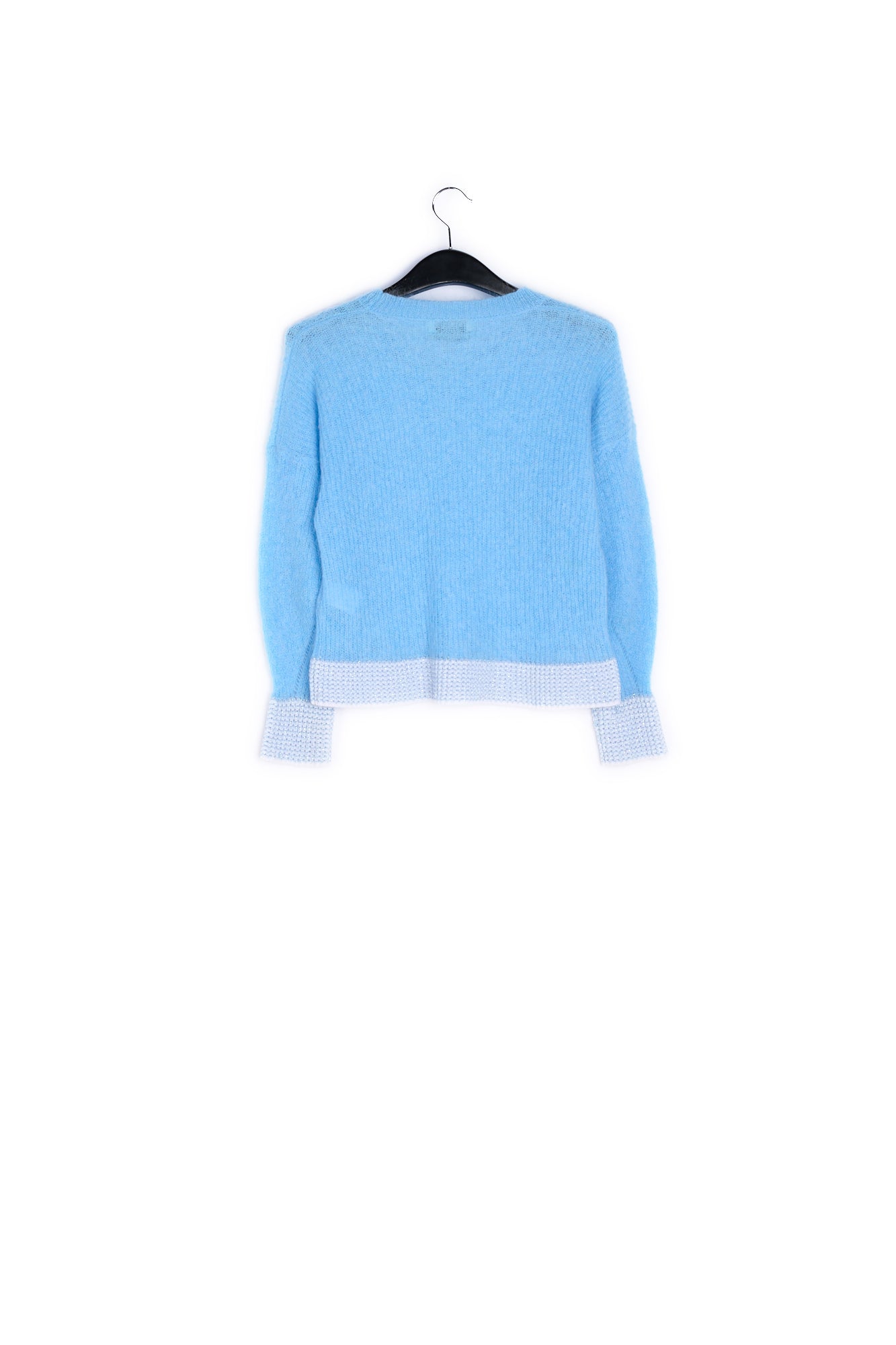 Turquoise summer sweater with contrasting trims RE—SSENTIEL | Essentiel second hand