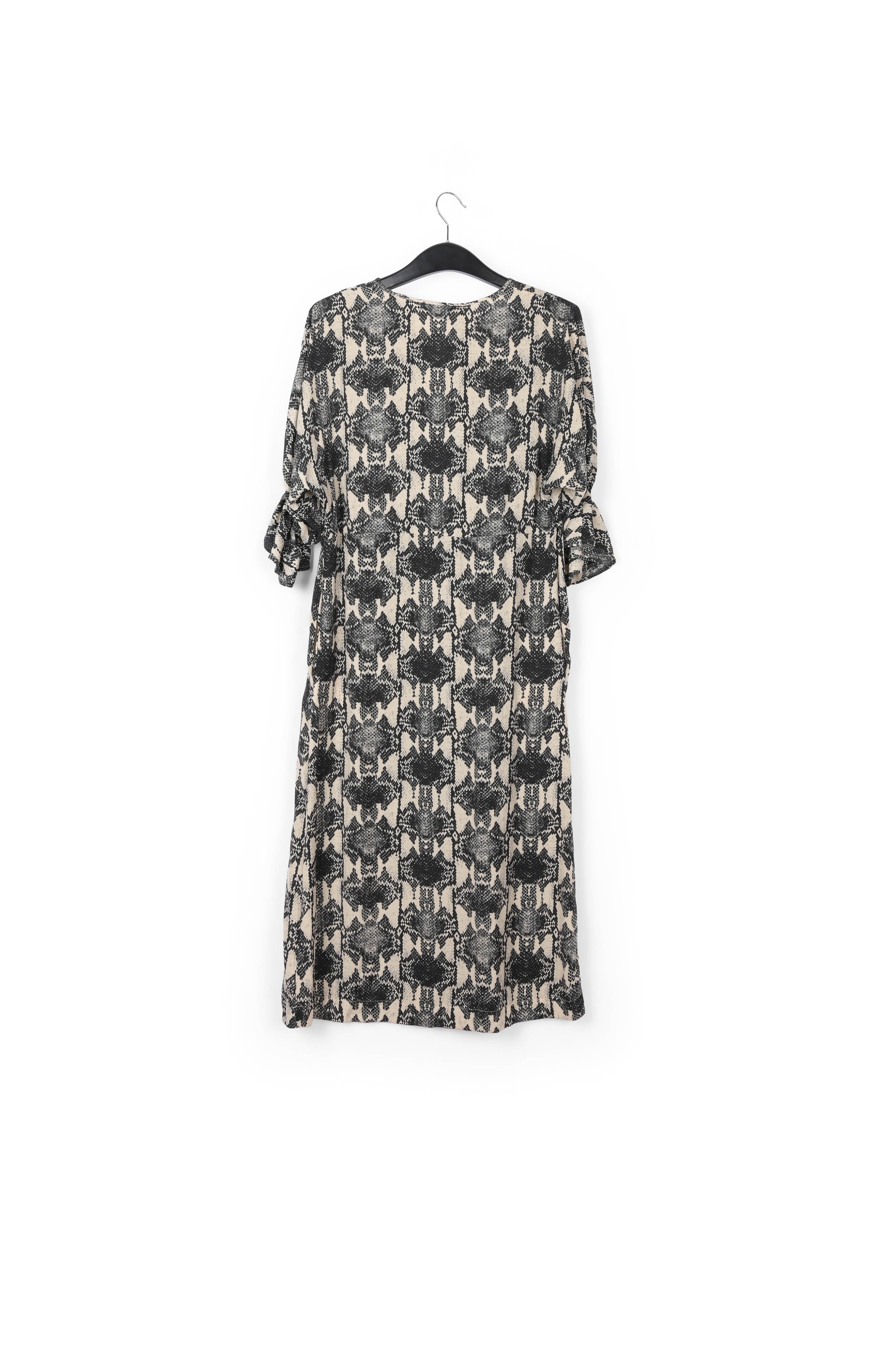 Robe midi ceinturée écrue à imprimé serpent RE—SSENTIEL | Essentiel second hand