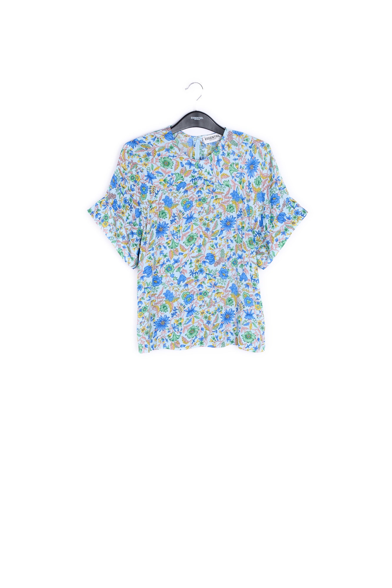 Light blue floral-print top RE—SSENTIEL | Essentiel second hand