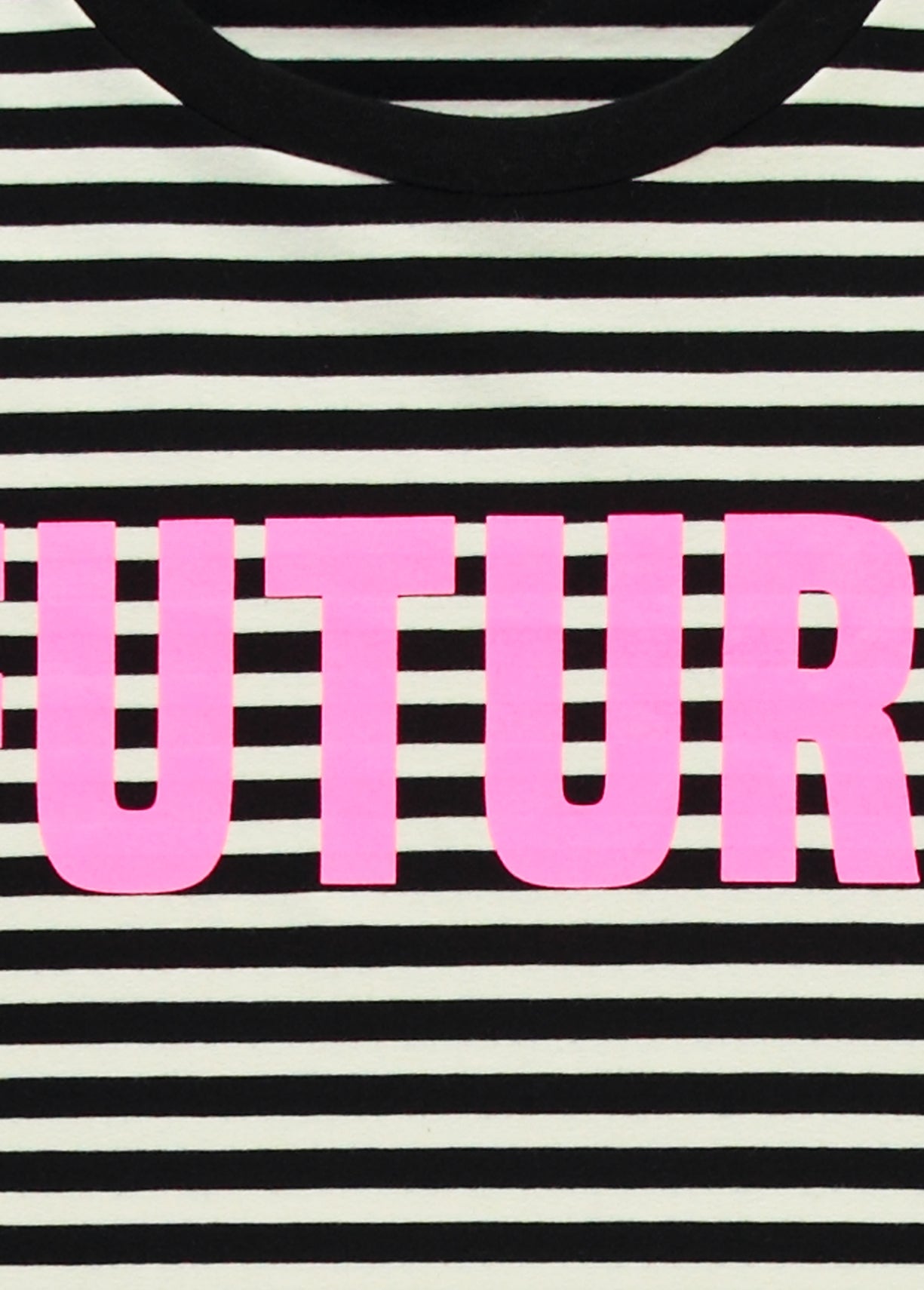Black and white striped t-shirt with future print RE—SSENTIEL | Essentiel second hand