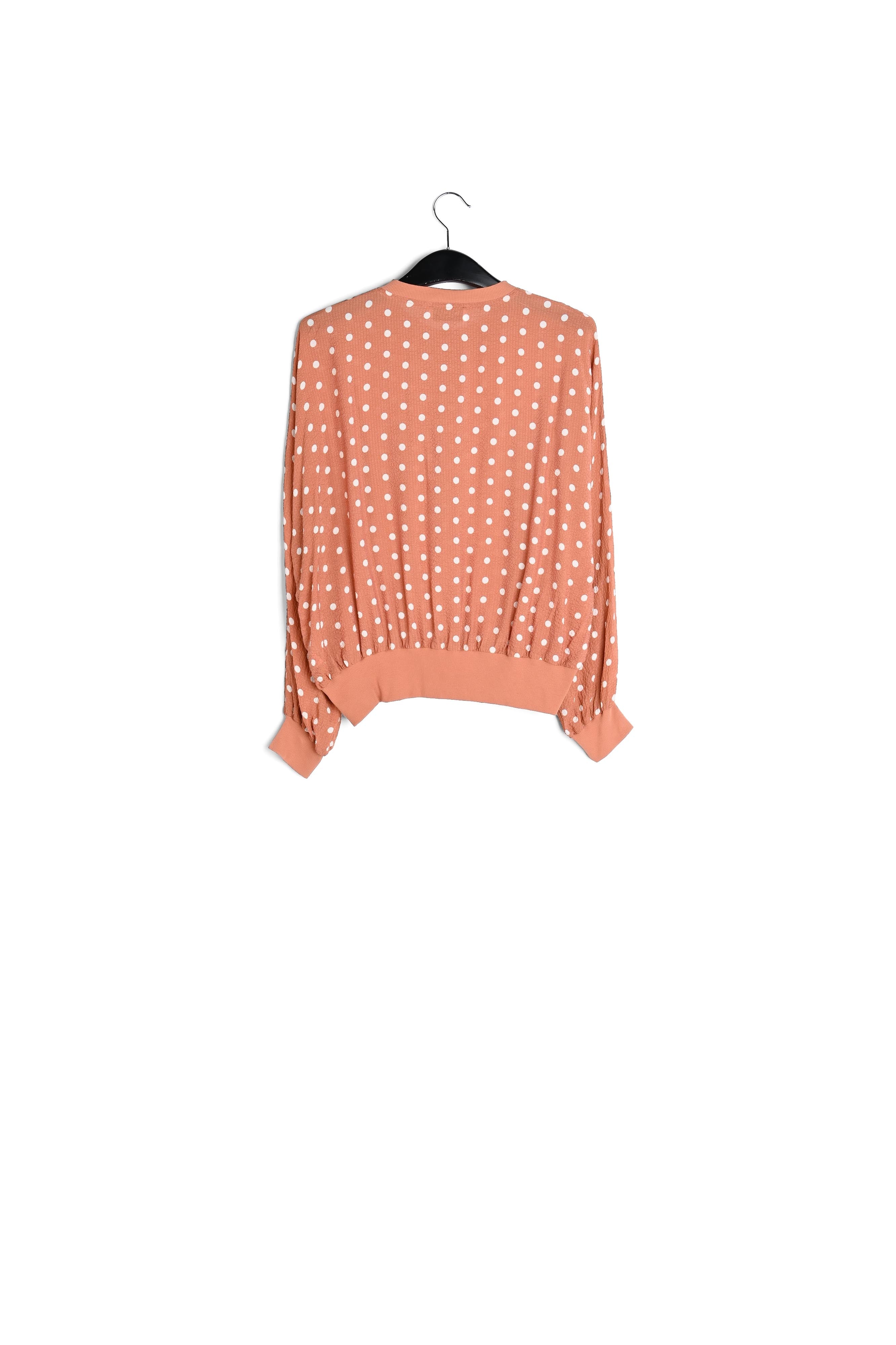 Bruin wijde top met witte stippen RE—SSENTIEL | Essentiel second hand