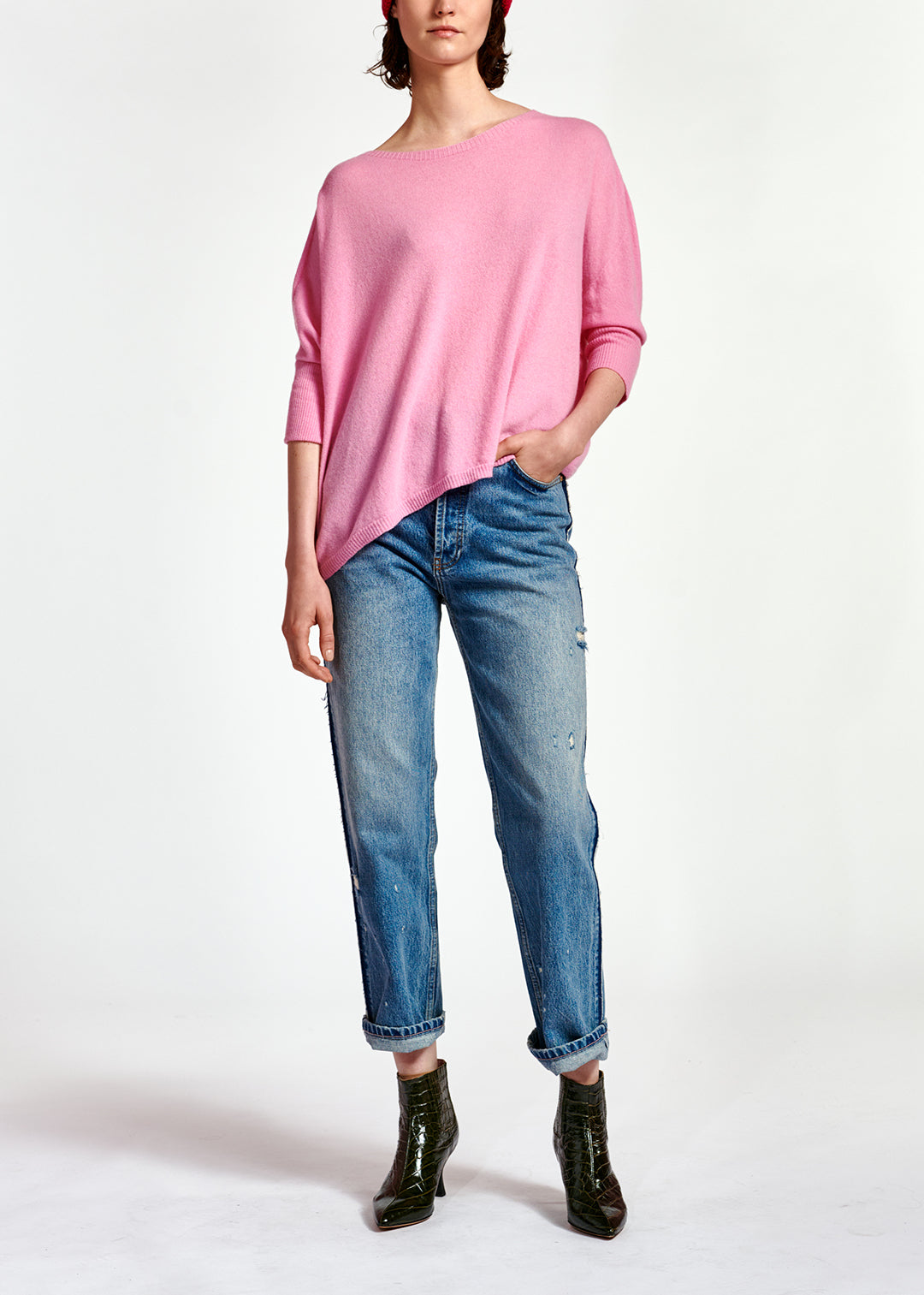 Jean bleu foncé délavé à taille haute RE—SSENTIEL | Essentiel second hand